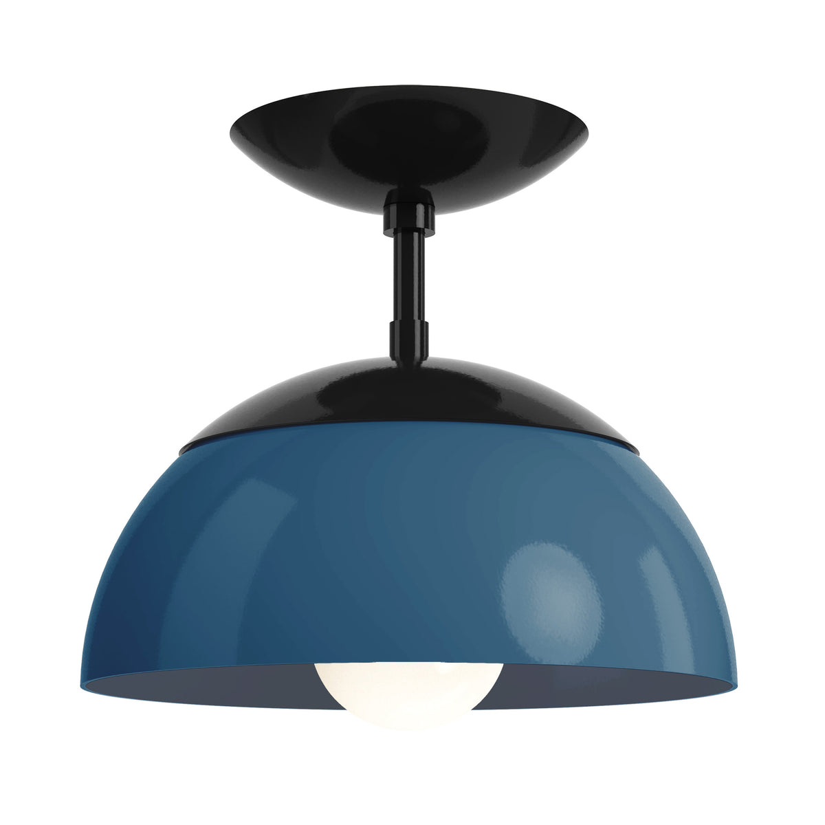 black slate blue color cadbury flush mount 10" dutton brown lighting