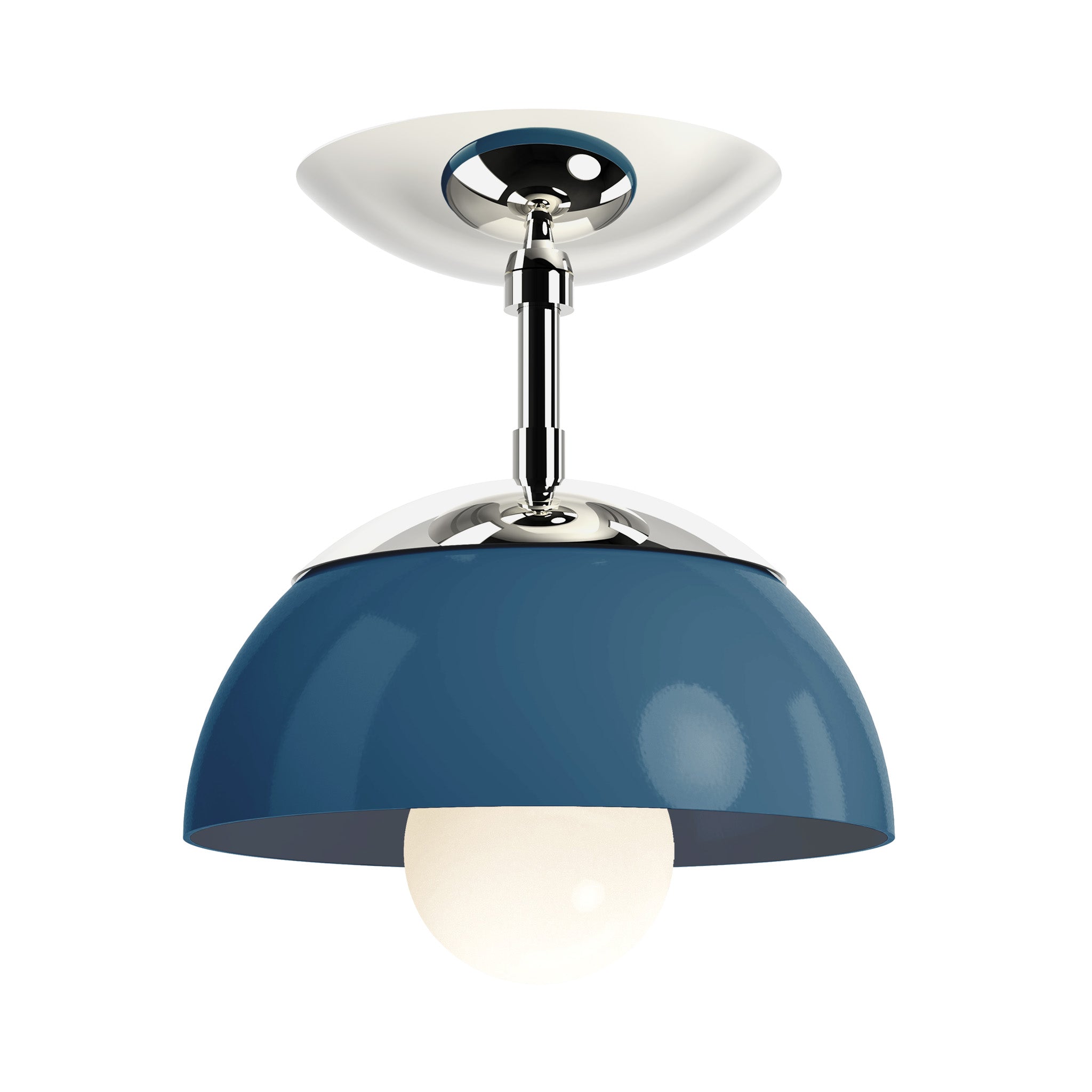nickel slate blue color cadbury flush mount 8" dutton brown lighting