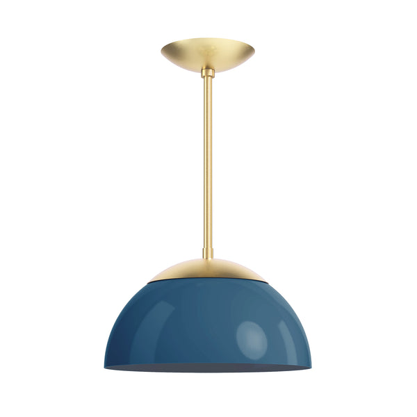 brass slate blue color cadbury pendant 12" dutton brown lighting