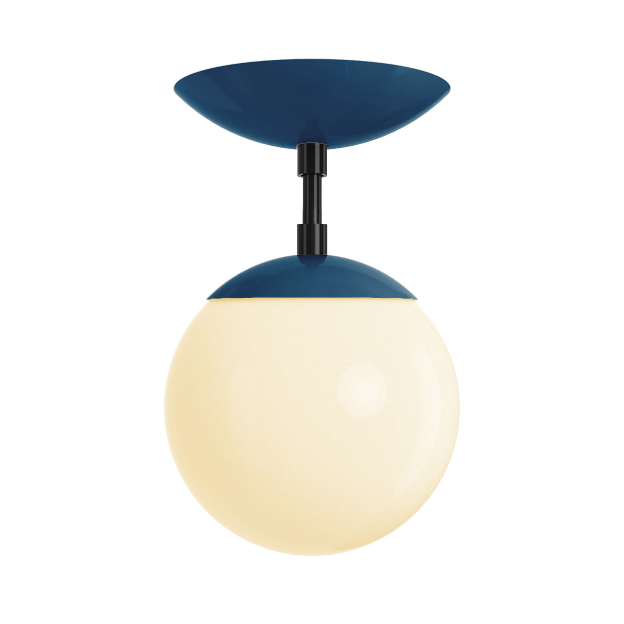 Black and slate blue cap globe flush mount 6" dutton brown lighting