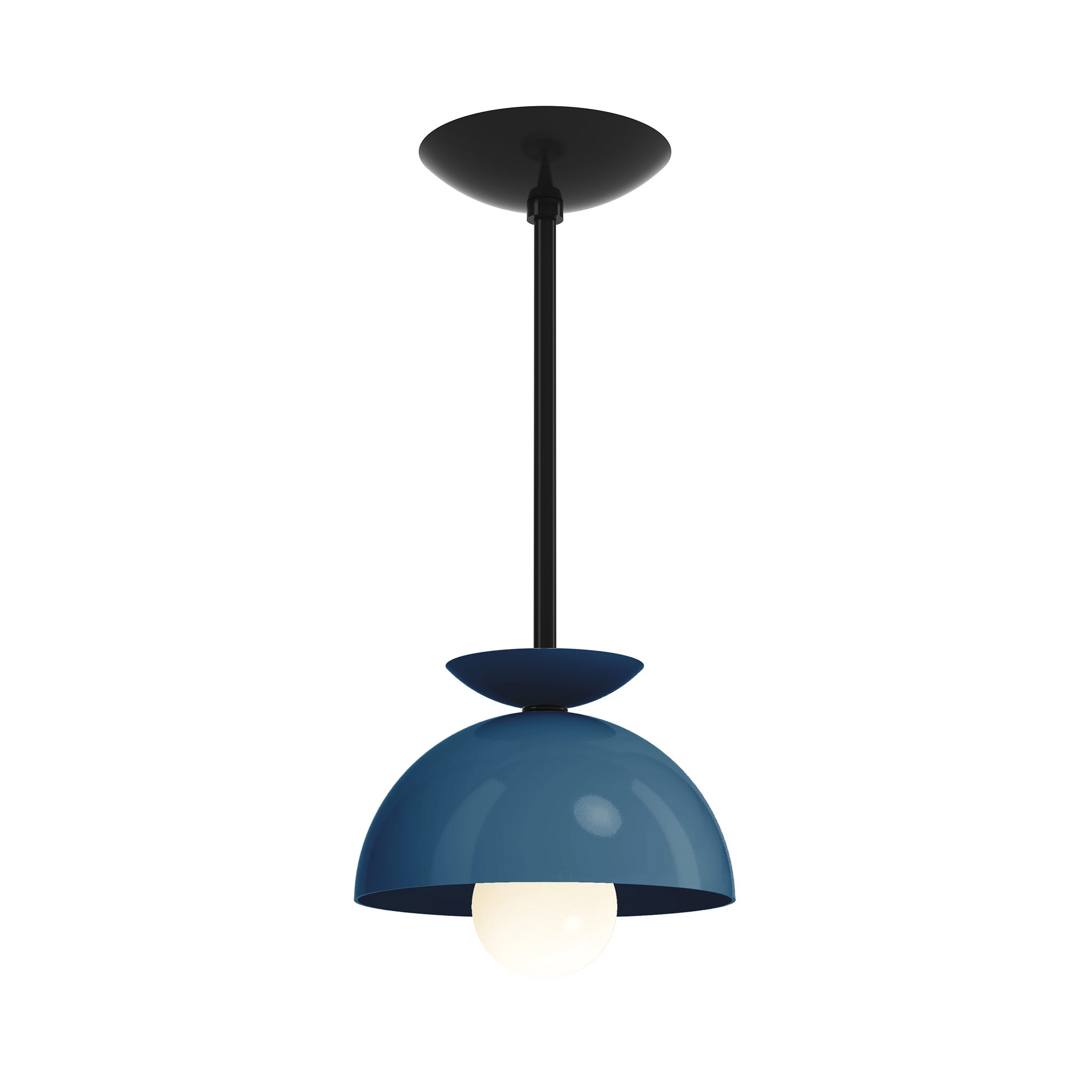 black slate blue color echo pendant 8" dutton brown lighting