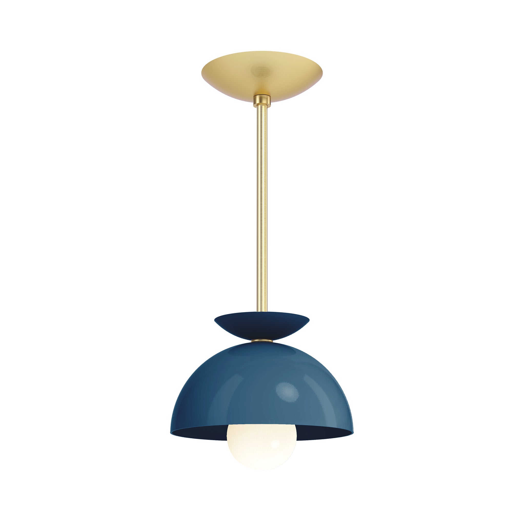brass slate blue color echo pendant 8" dutton brown lighting