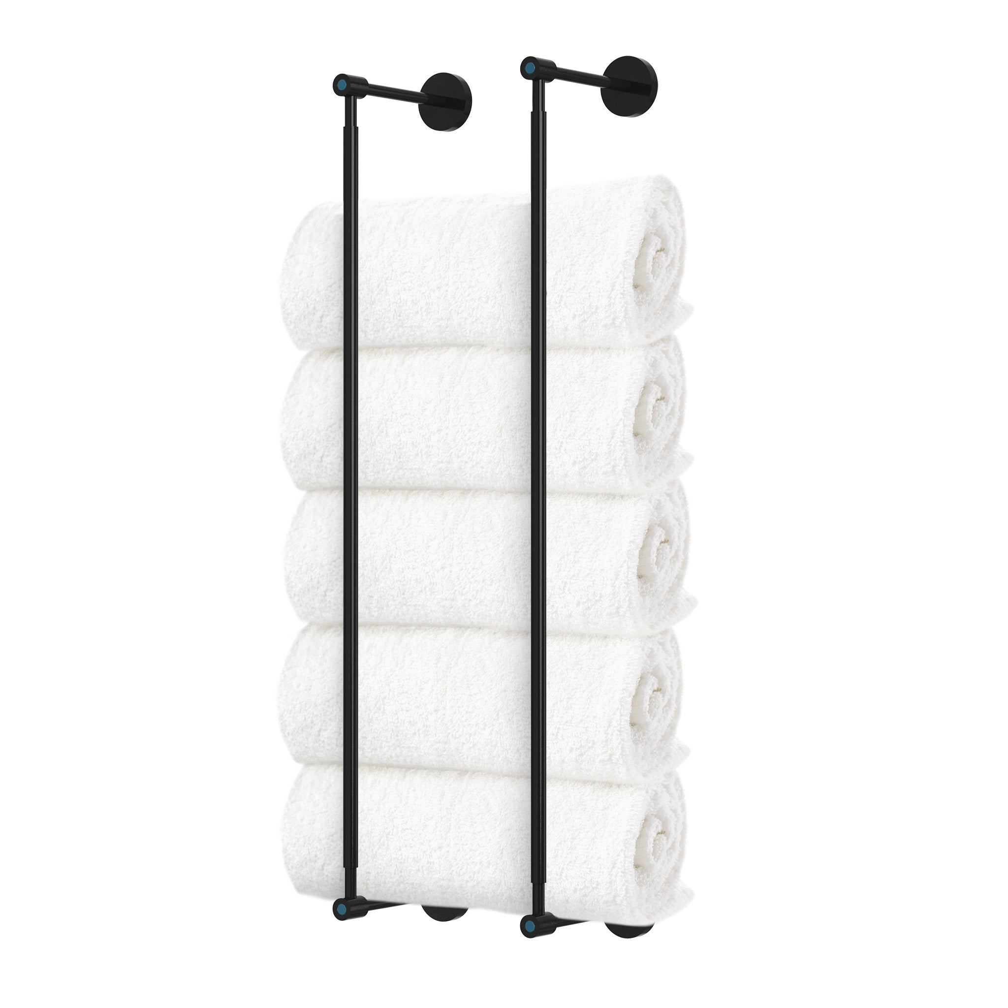 Black and slate blue head towel rack 24 inch dutton brown hardware
