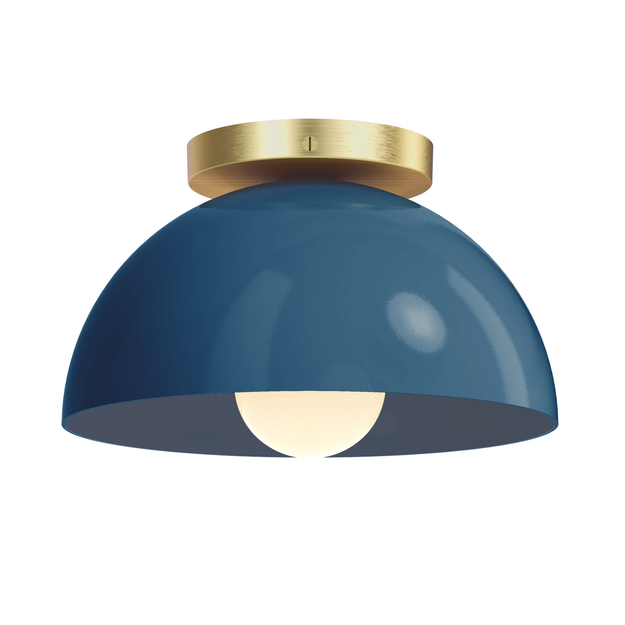 Brass and slate blue color Hemi flush mount 10" Dutton Brown lighting