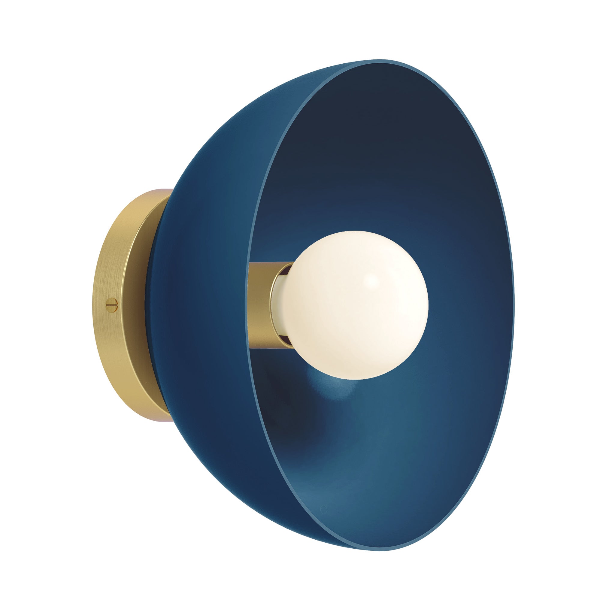 Brass and slate blue color hemi dome sconce 10" Dutton Brown lighting