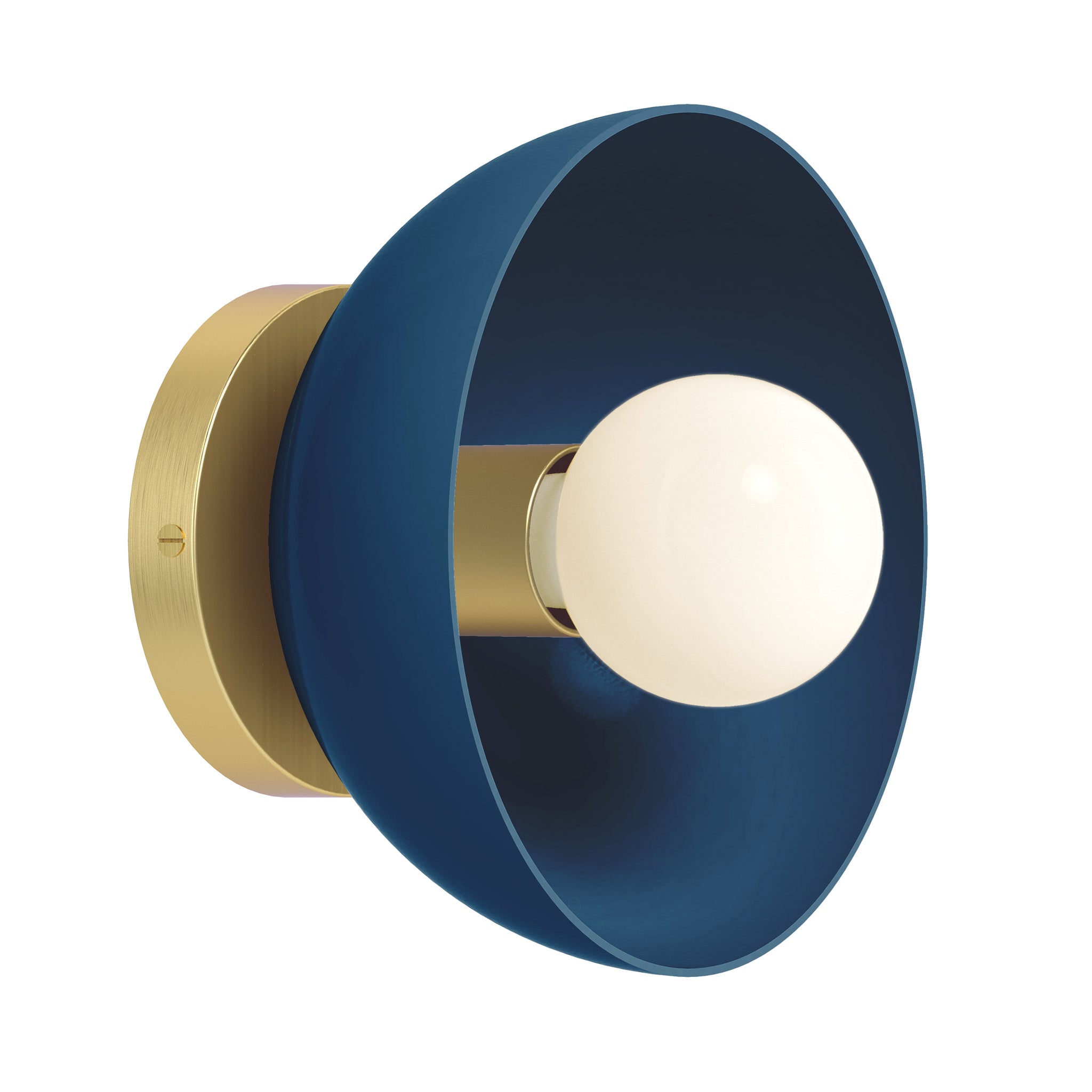 Brass and slate blue color Hemi sconce 8" Dutton Brown lighting