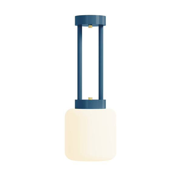 brass and slate blue maxo color pendant 8" dutton brown lighting