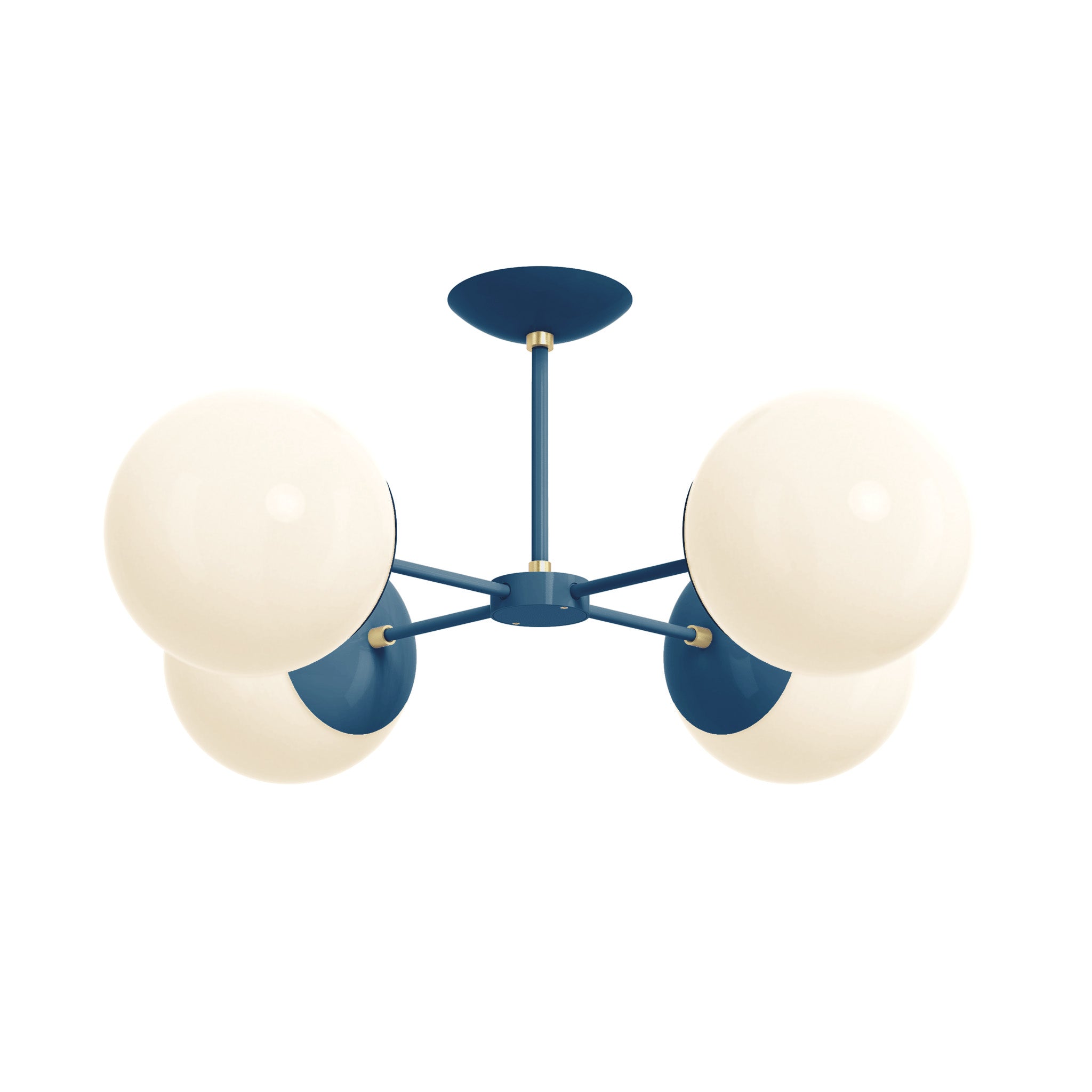 brass slate blue color big orbi flush mount dutton brown lighting