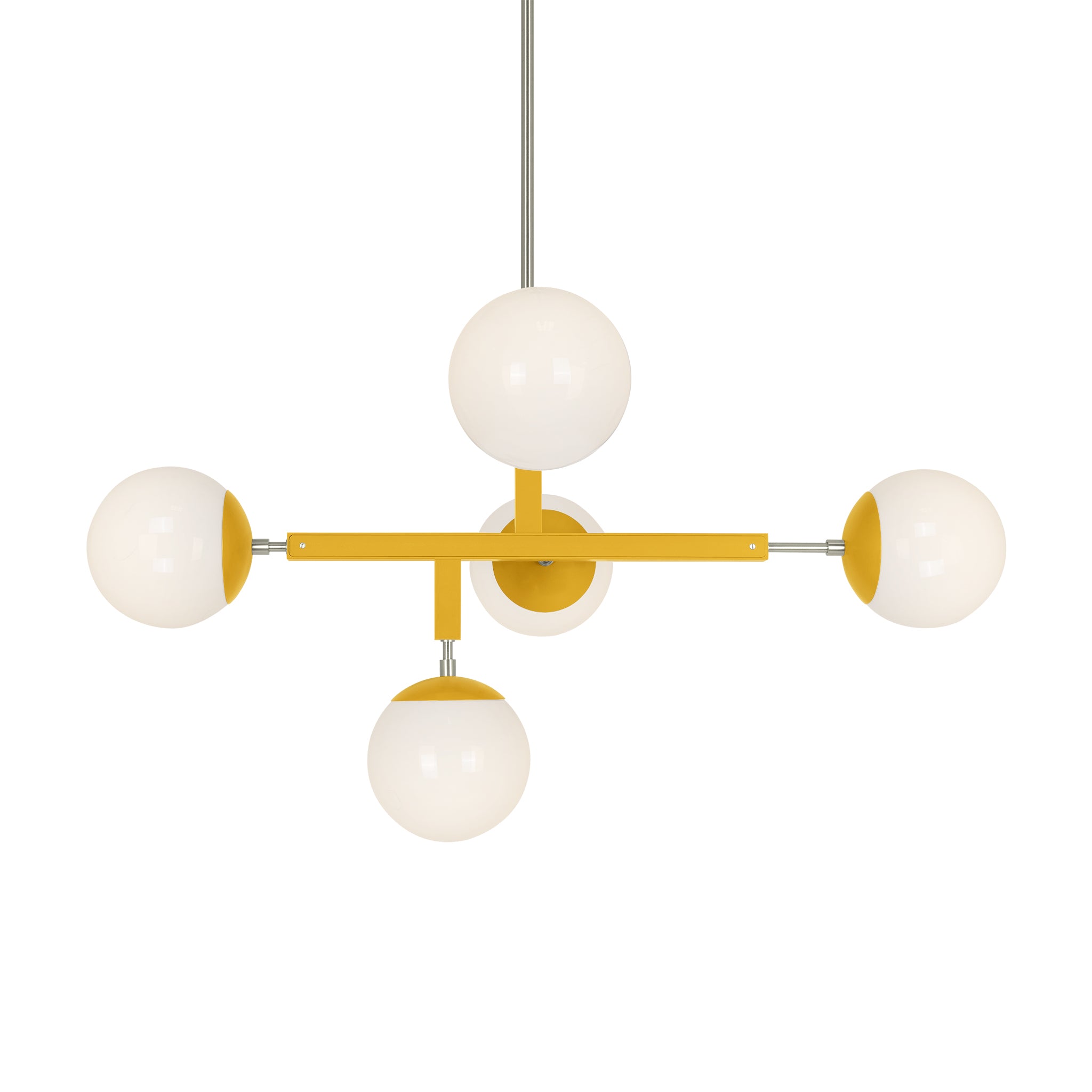 Nickel and ochre color Prisma chandelier 35" Dutton Brown lighting