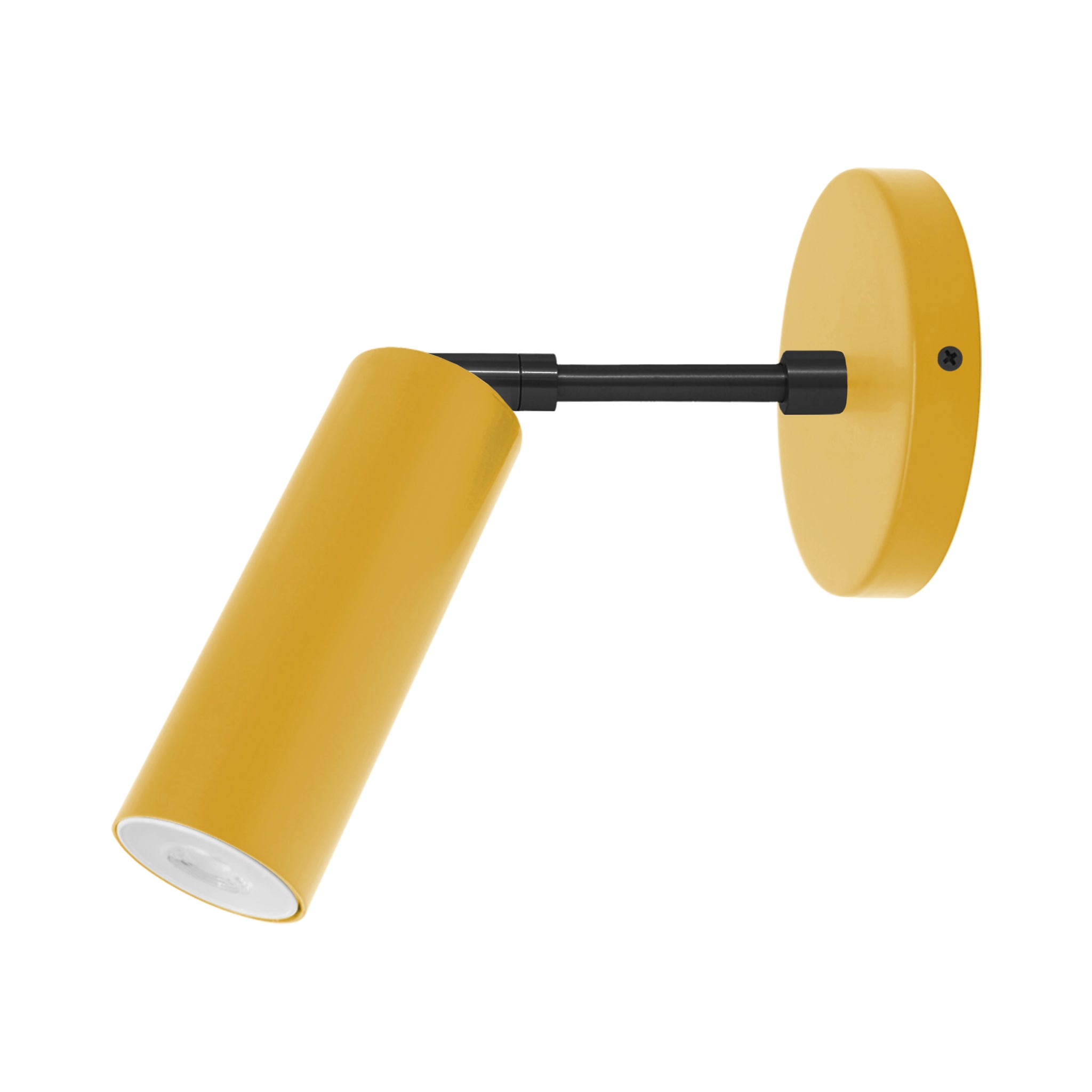 black and ochre yellow 3" rod Color Reader Sconce Dutton Brown.