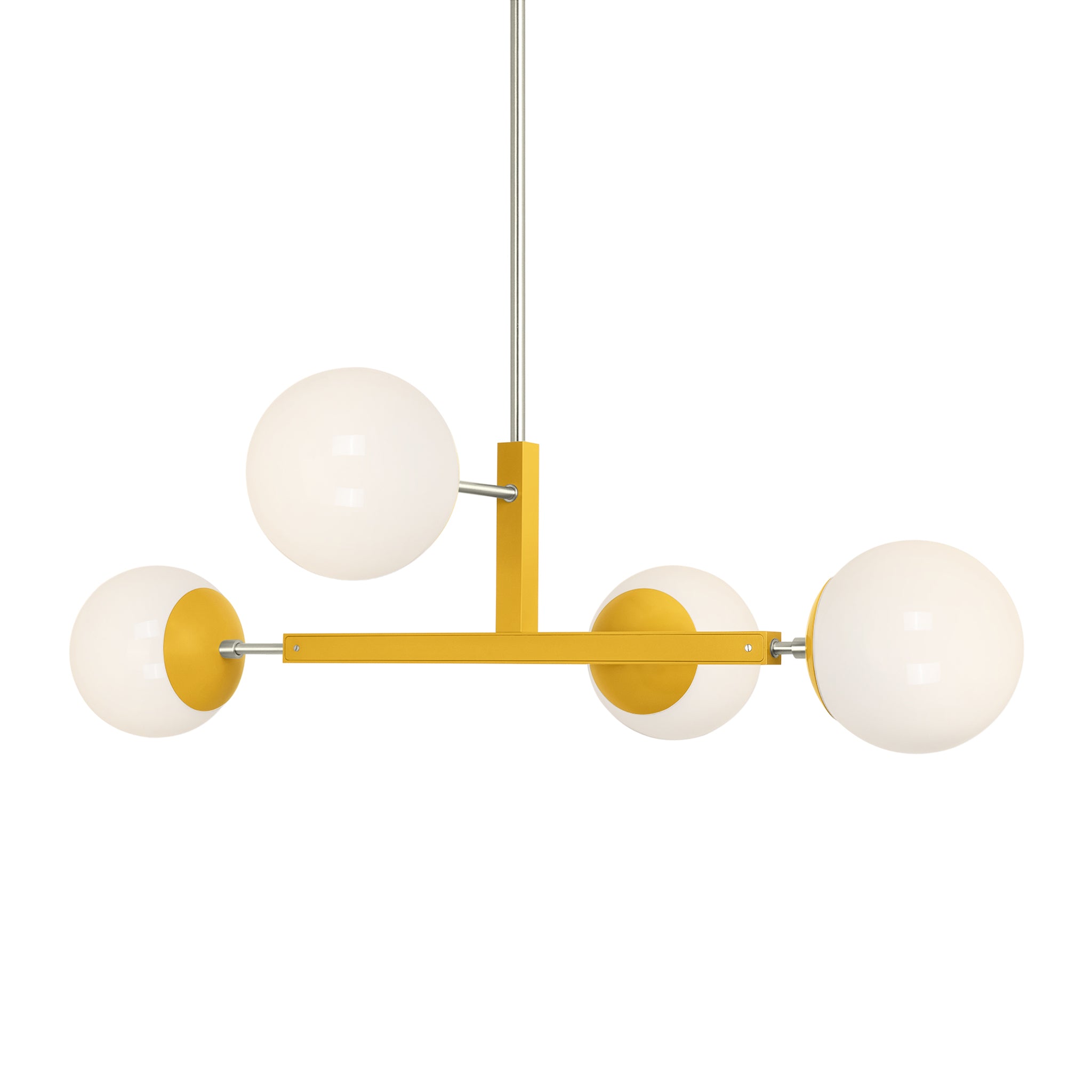 Nickel and ochre color Status chandelier 35" Dutton Brown lighting