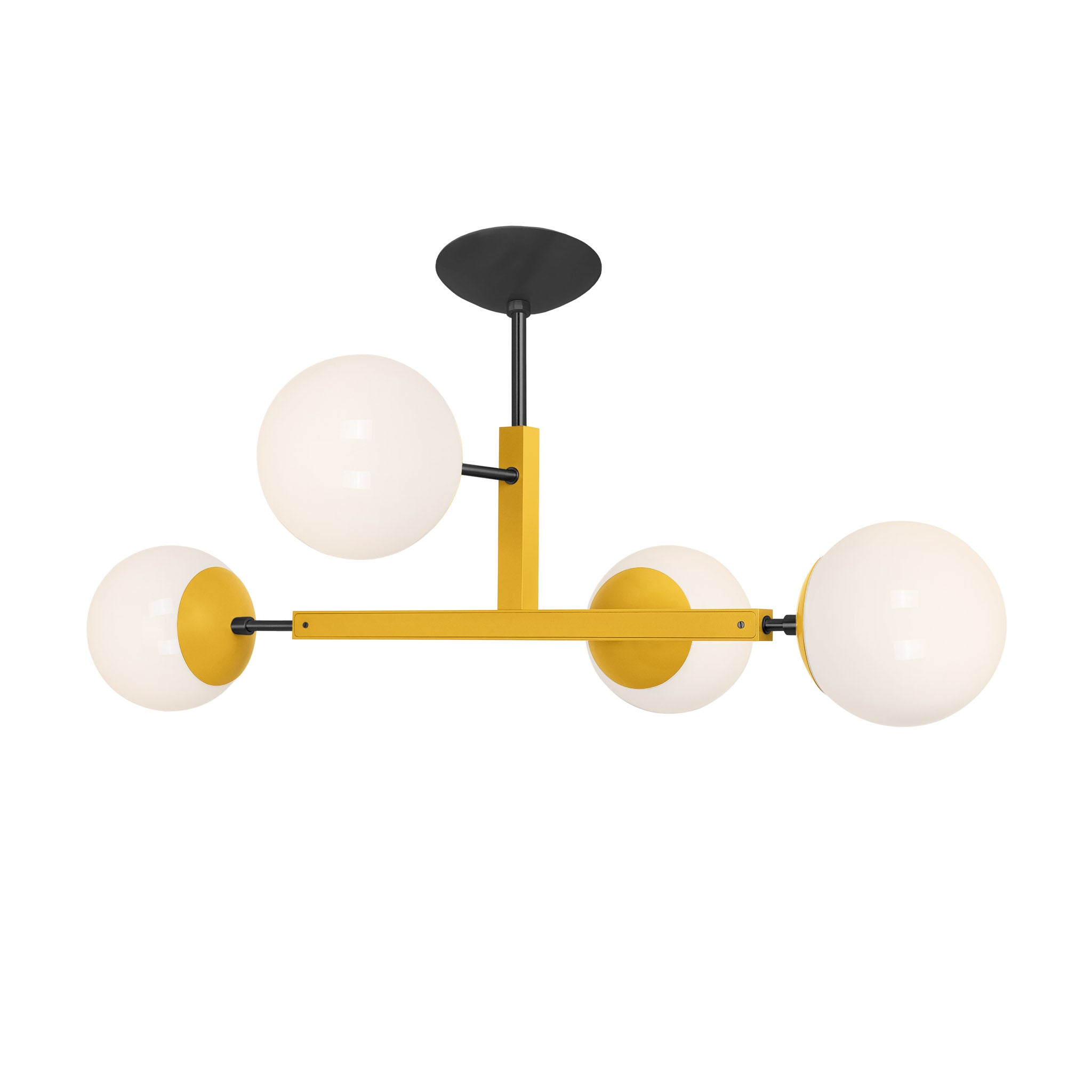 Black and ochre color Status flush mount Dutton Brown lighting