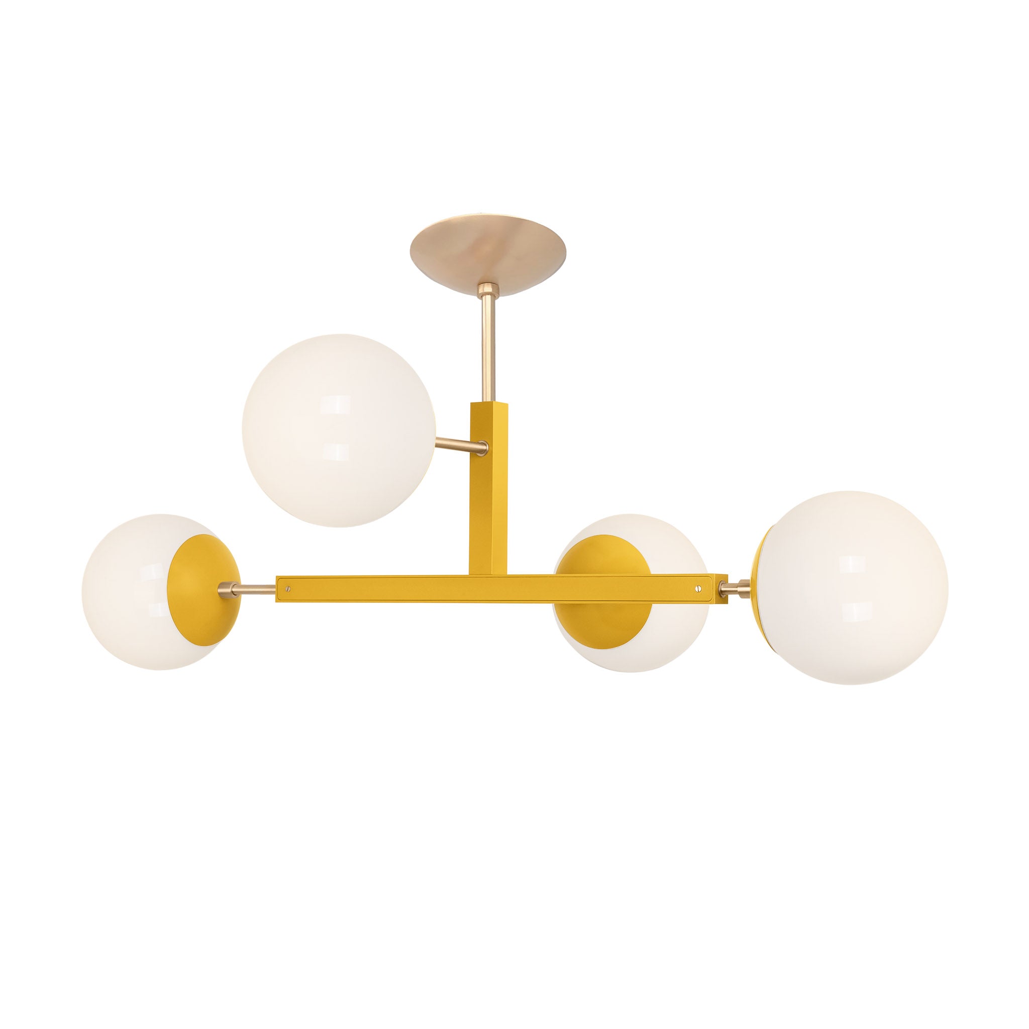 Brass and ochre color Status flush mount Dutton Brown lighting