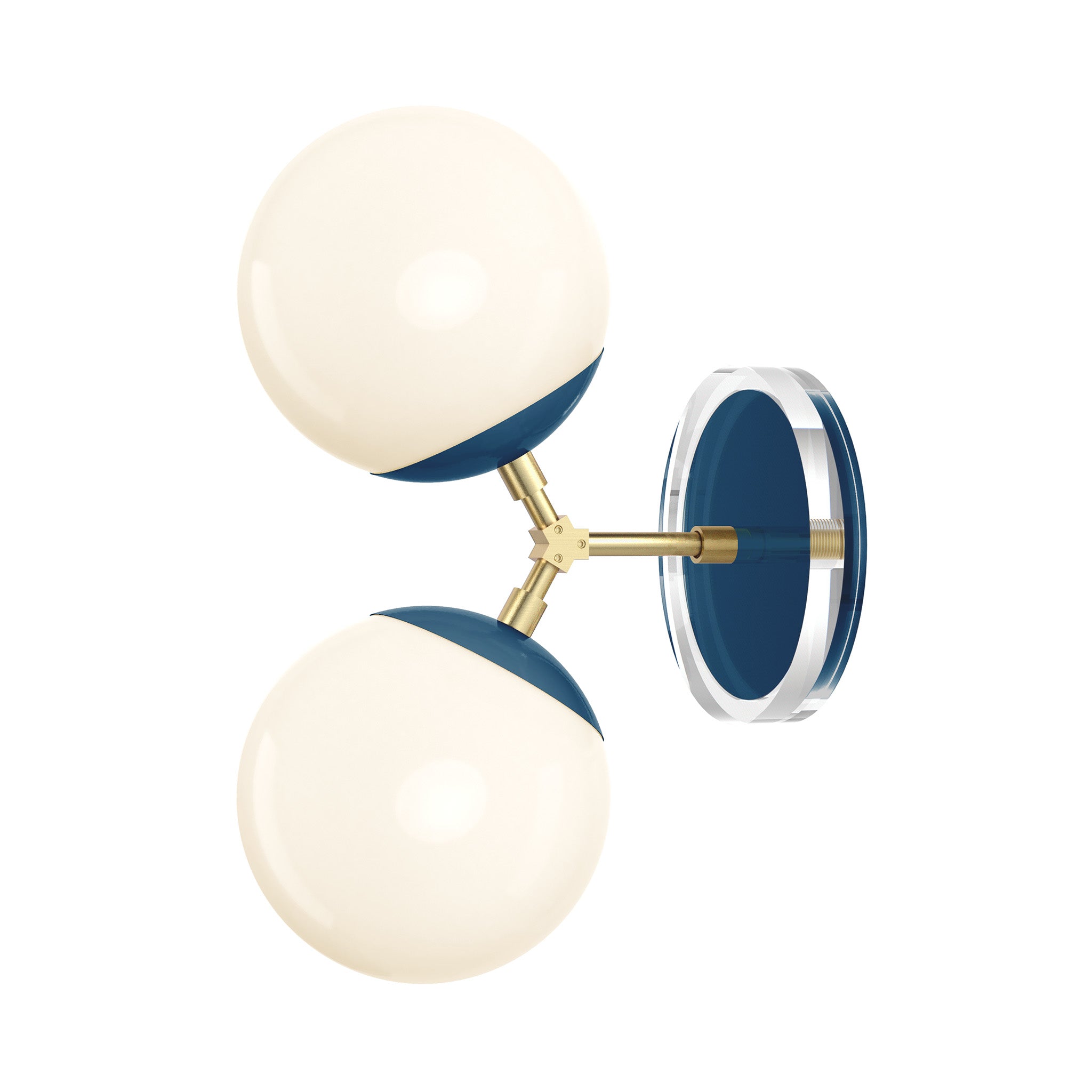 brass slate blue color visage sconce 6" dutton brown lighting