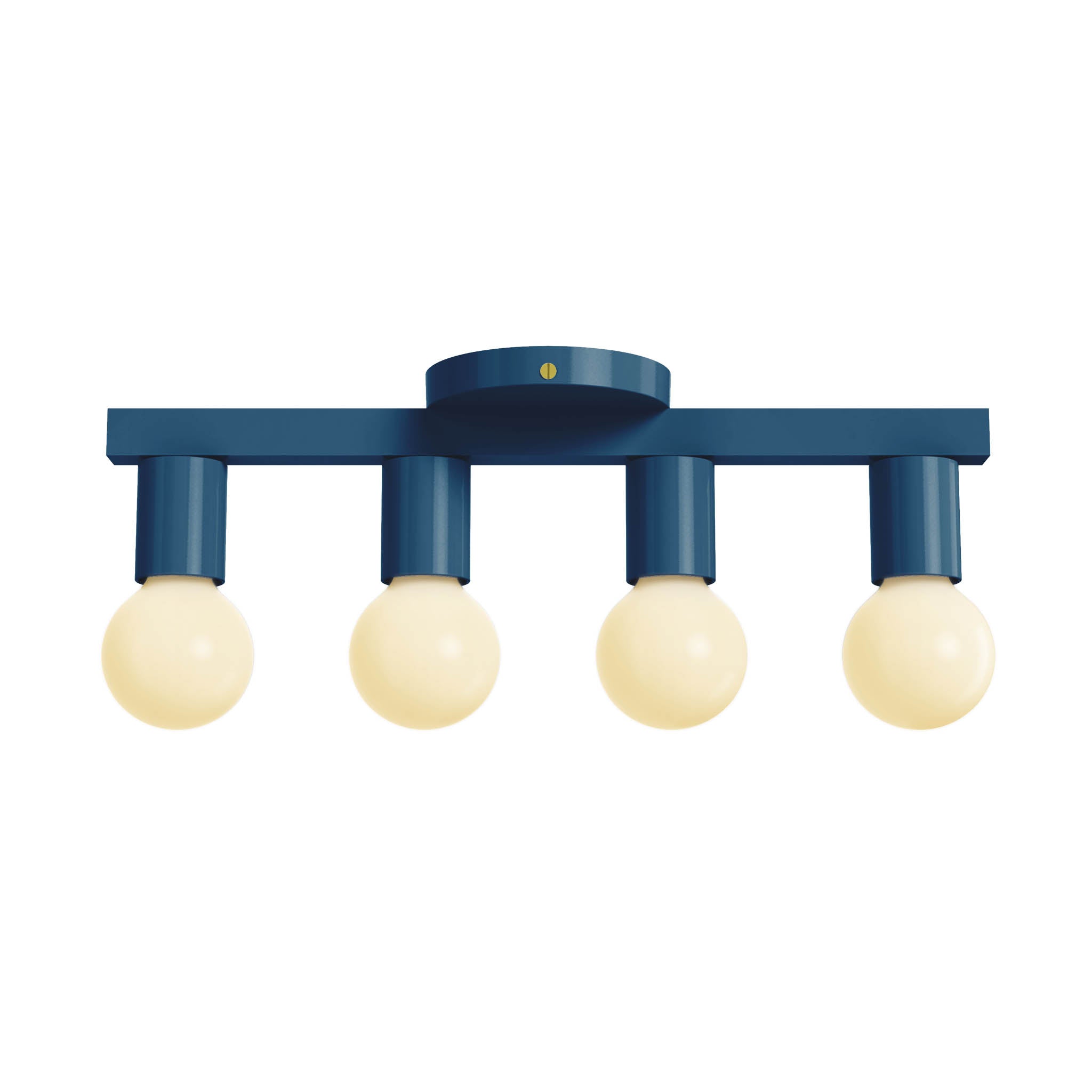 Brass and slate blue vogue 4 flush mount dutton brown lighting