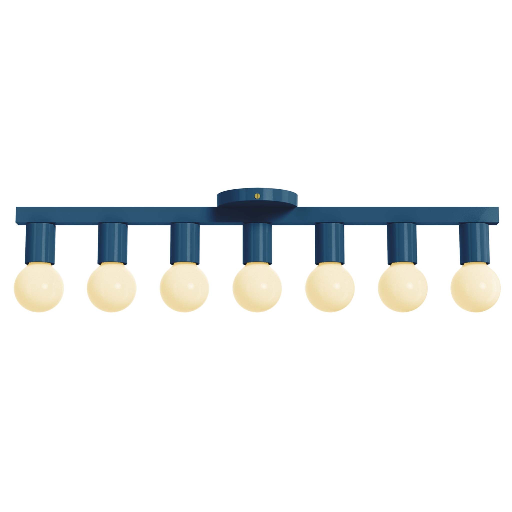 brass and slate blue vogue 7 color flush mount dutton brown lighting