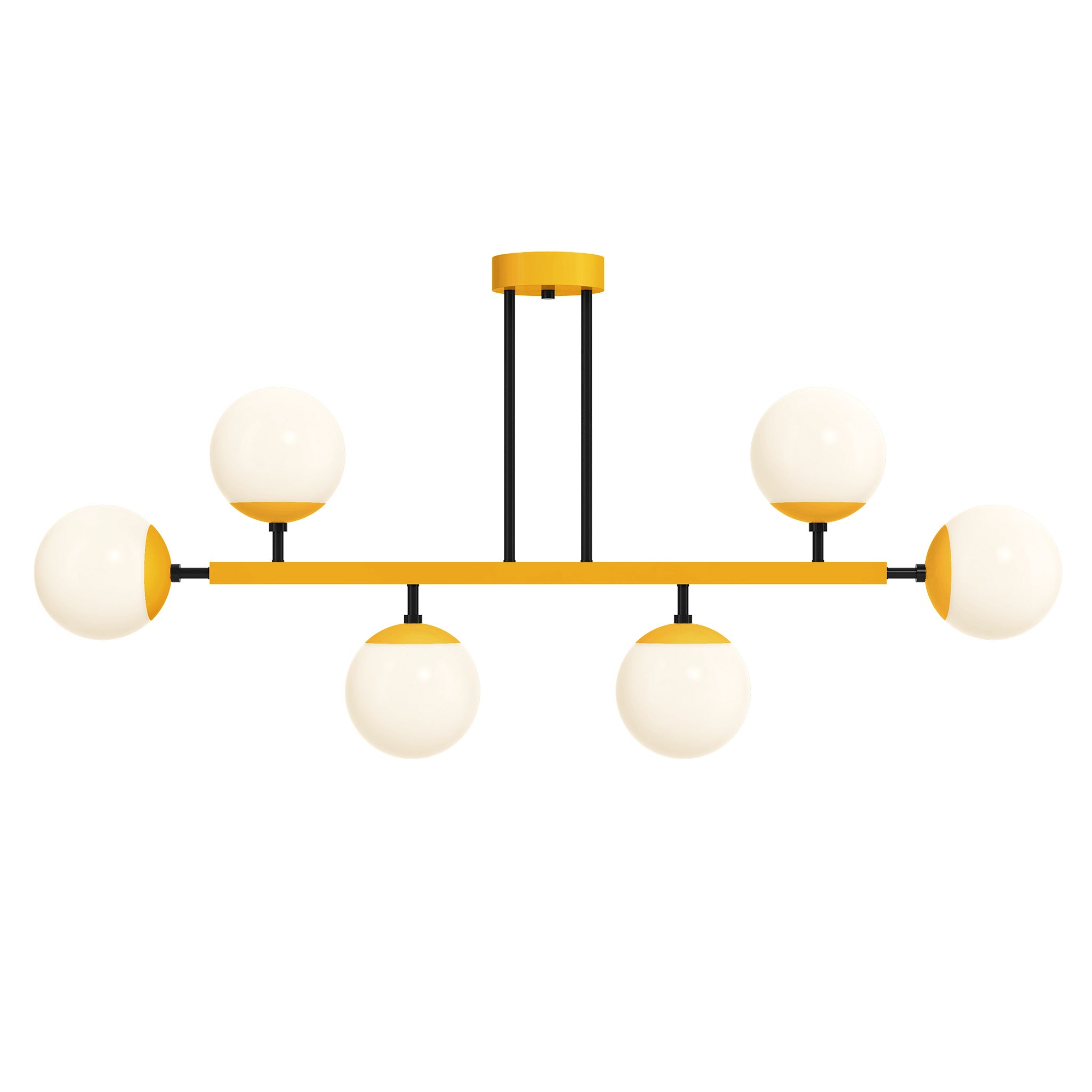 black and ochre Color Axia Globe Chandelier 46" Dutton Brown lighting