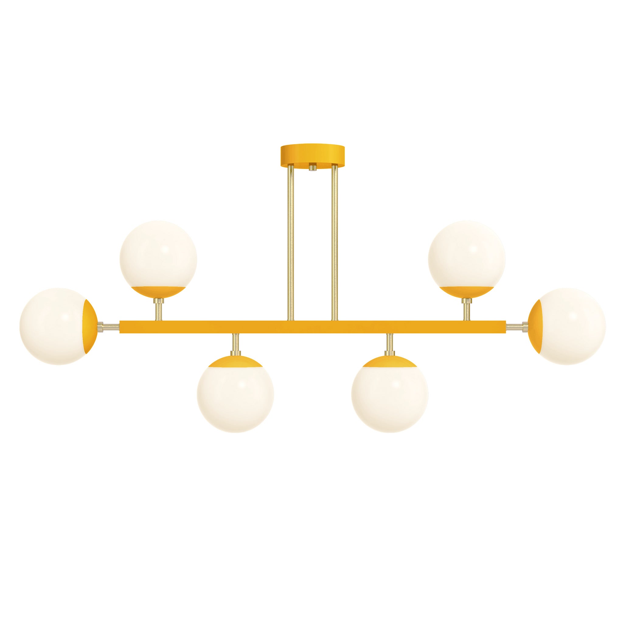 brass and ochre Color Axia Globe Chandelier 46" Dutton Brown lighting