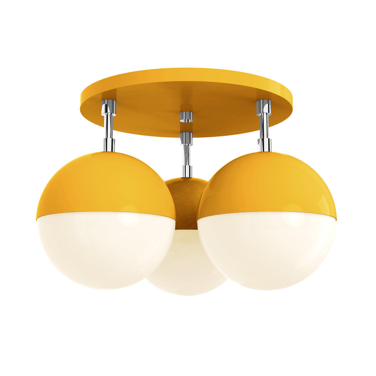 Nickel and ochre color Ballsy flush mount Dutton Brown lighting