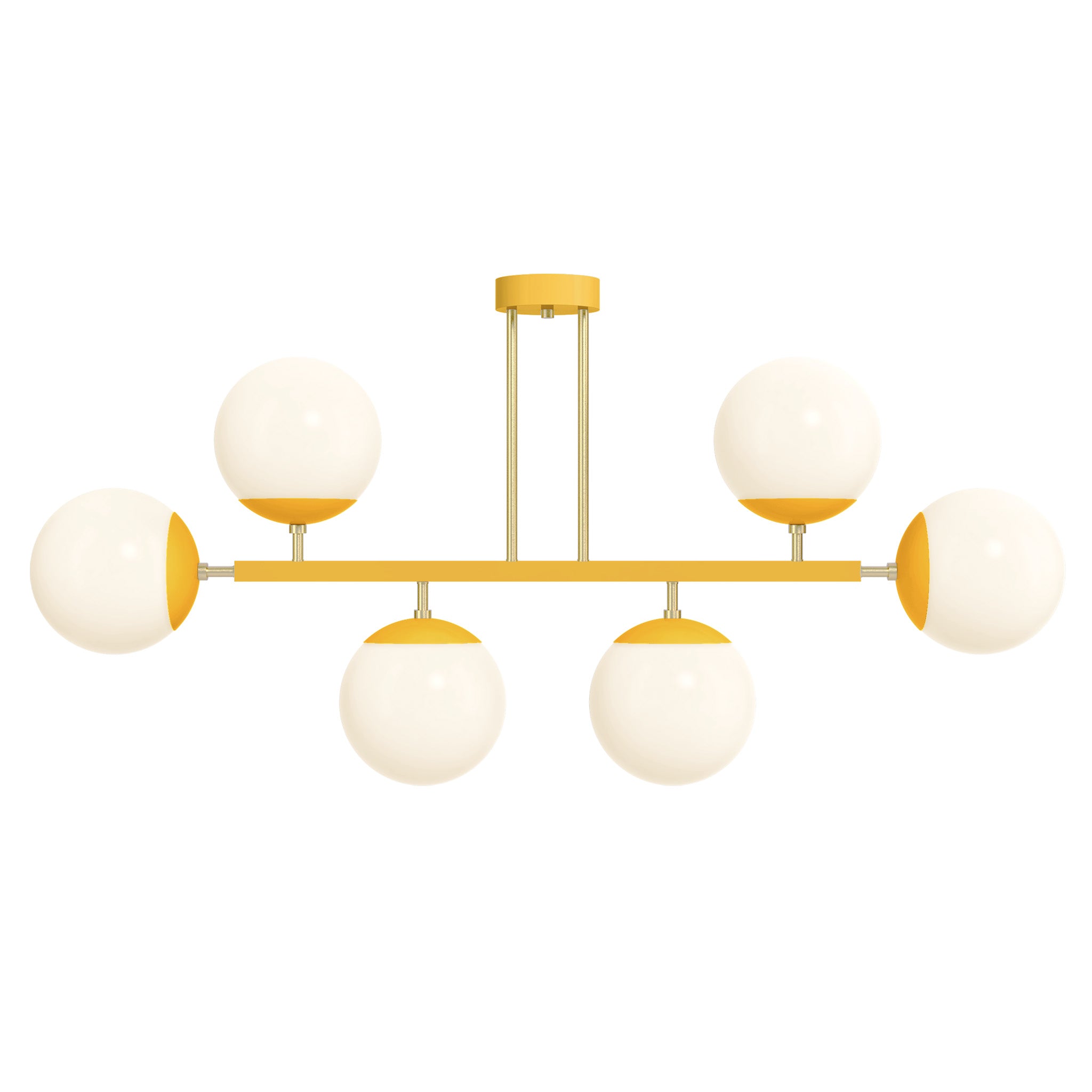 brass and ochre Color Big Axia Globe Chandelier 50" Dutton Brown lighting