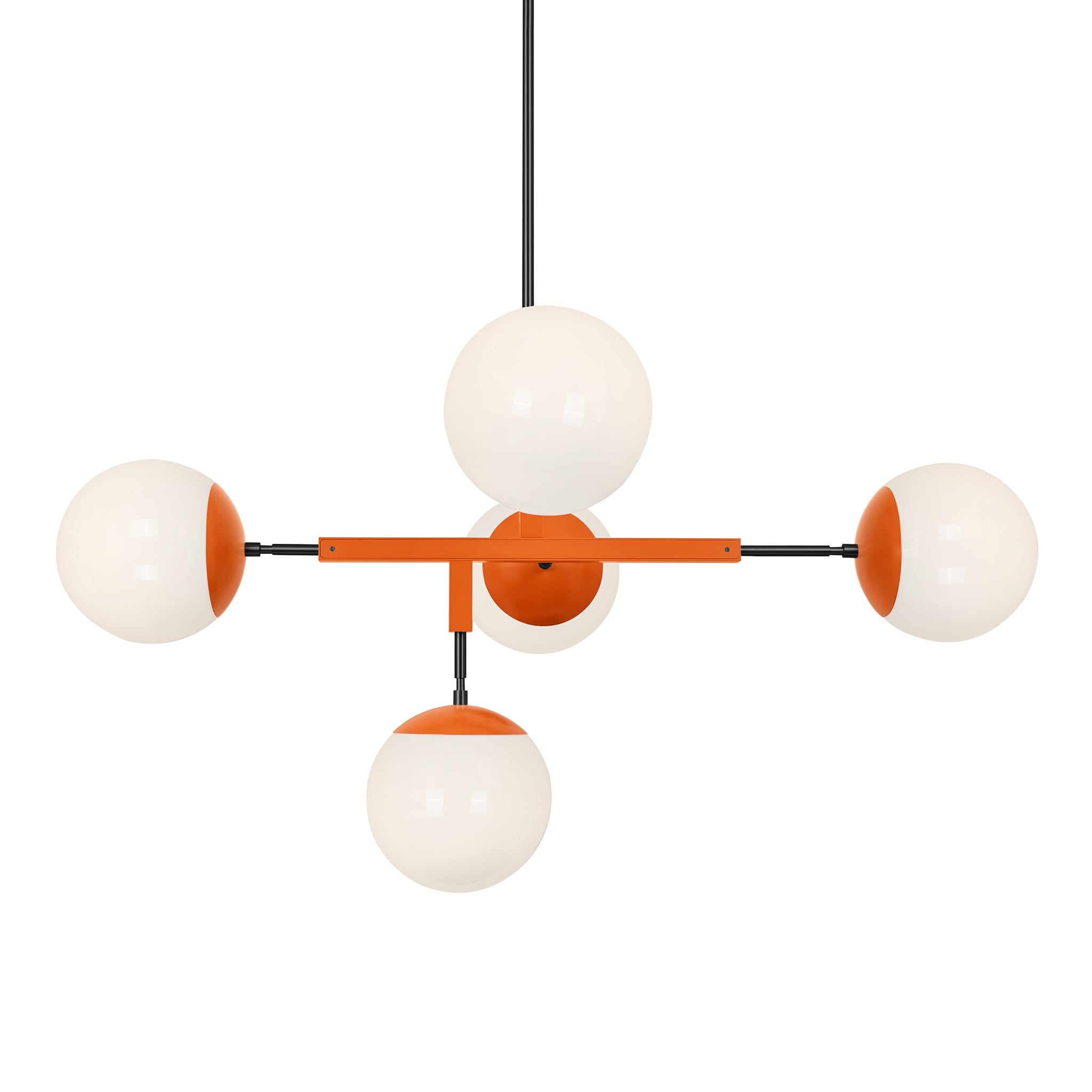 Black and orange color Big Prisma chandelier 42" Dutton Brown lighting