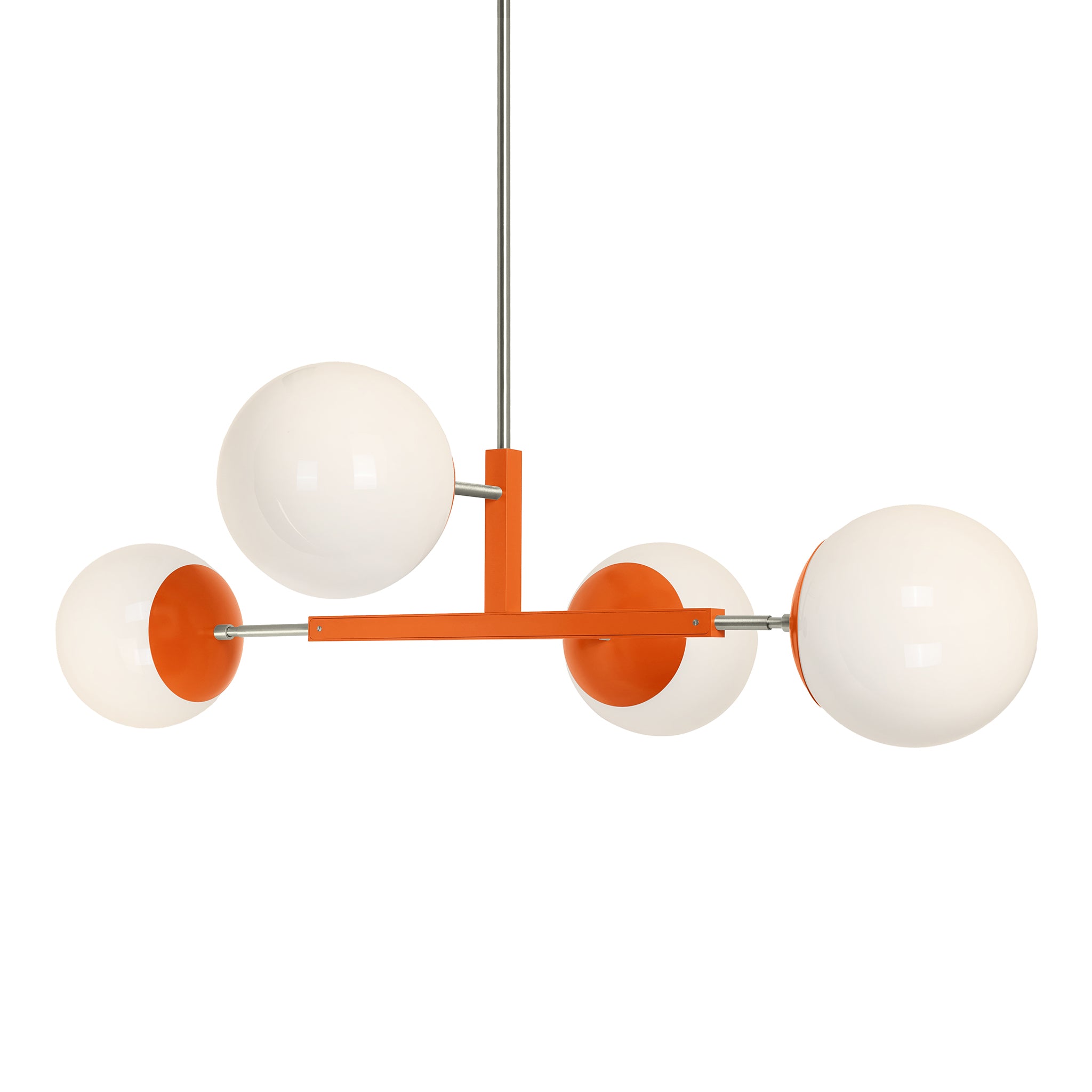Nickel and orange color Big Status chandelier 42" Dutton Brown lighting