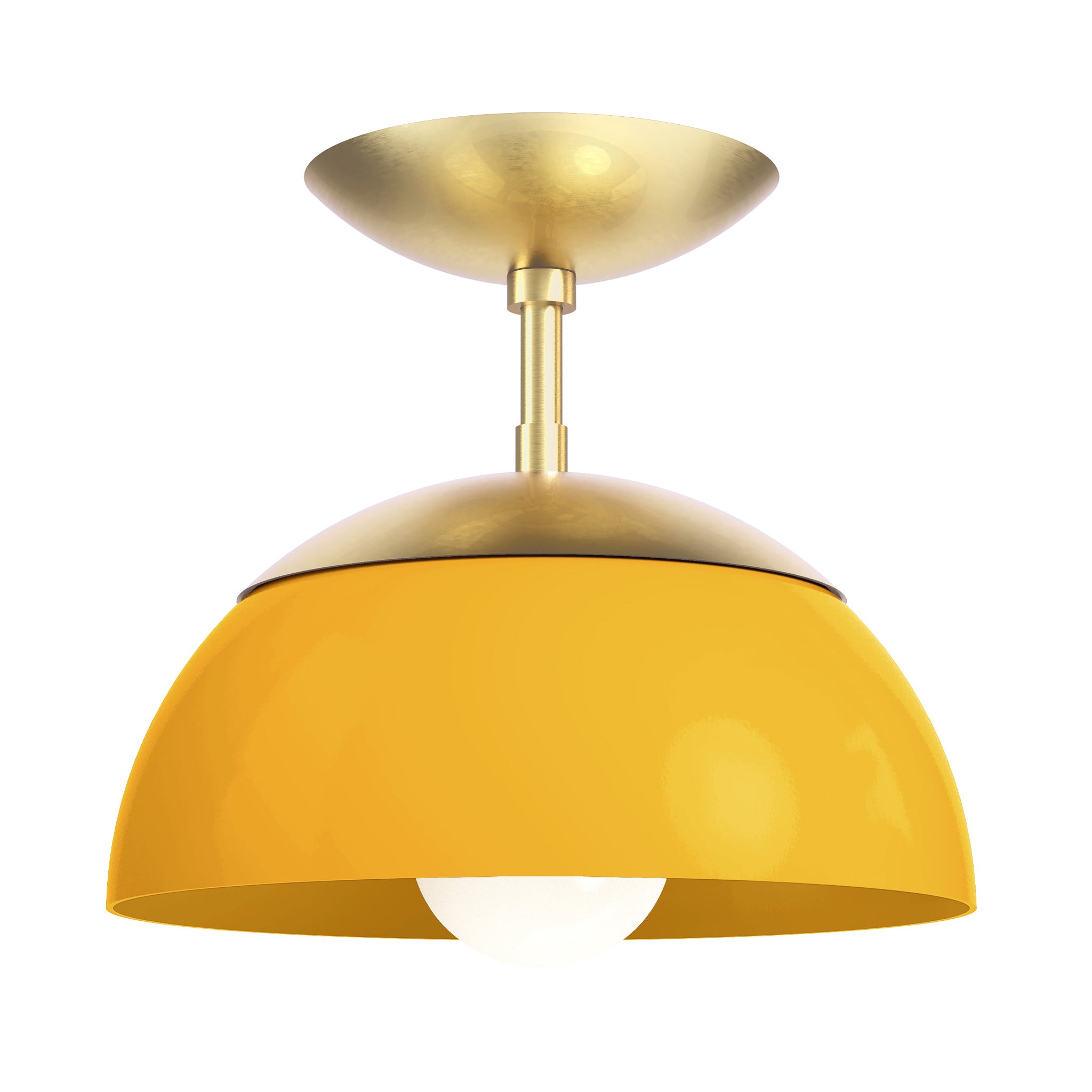 brass ochre color cadbury flush mount 10" dutton brown lighting