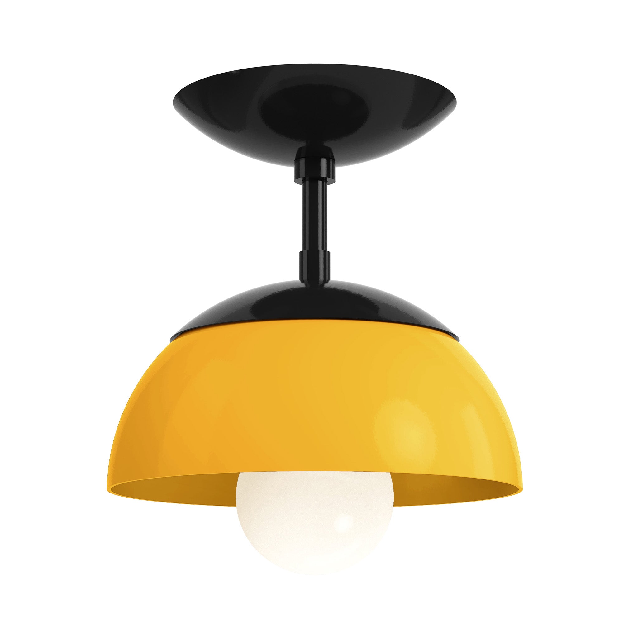 black ochre color cadbury flush mount 8" dutton brown lighting