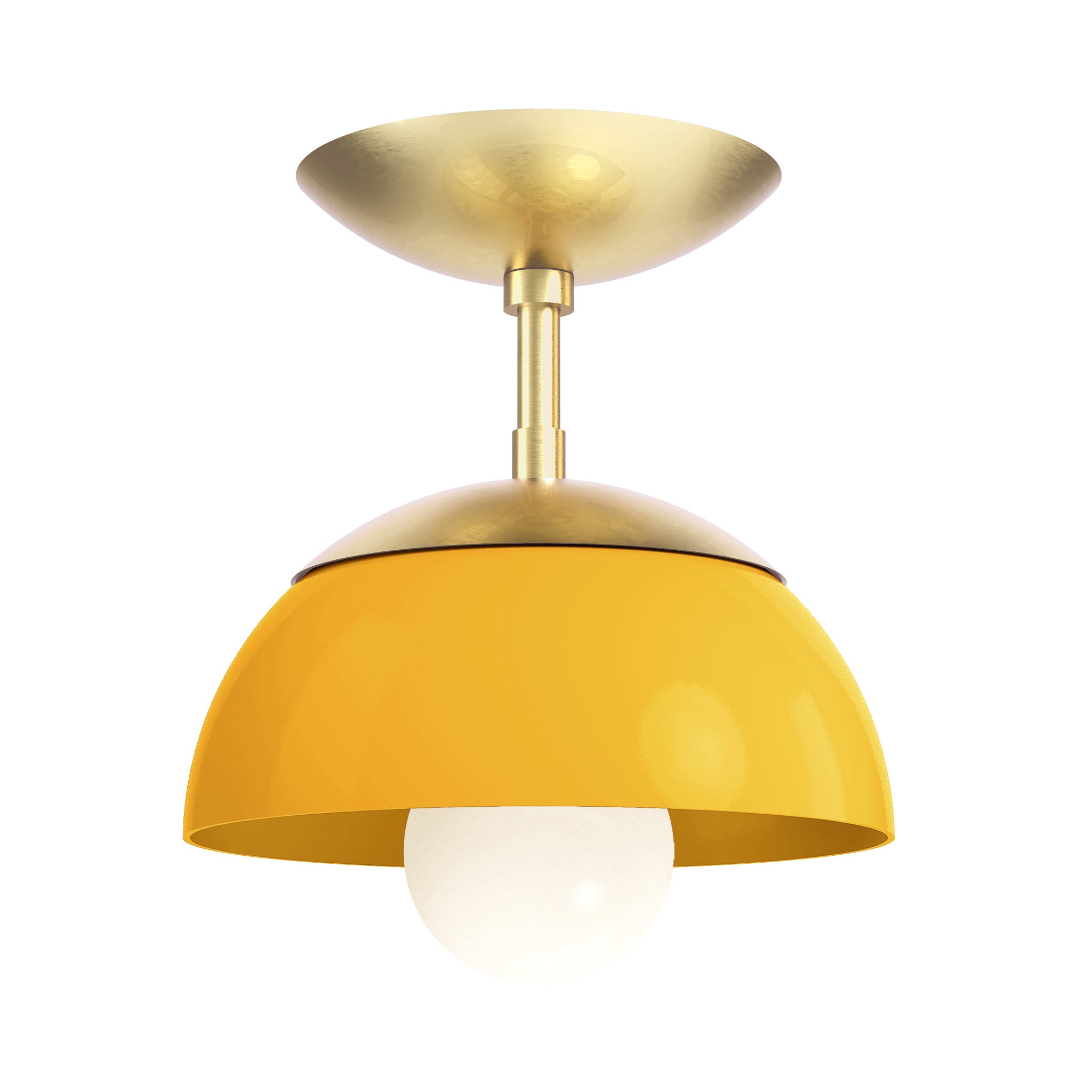 brass ochre color cadbury flush mount 8" dutton brown lighting