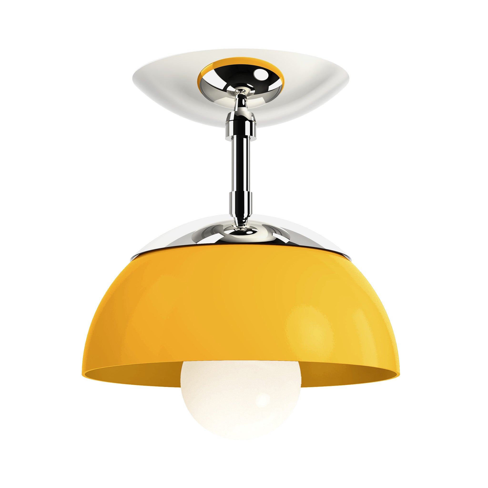 nickel ochre color cadbury flush mount 8" dutton brown lighting