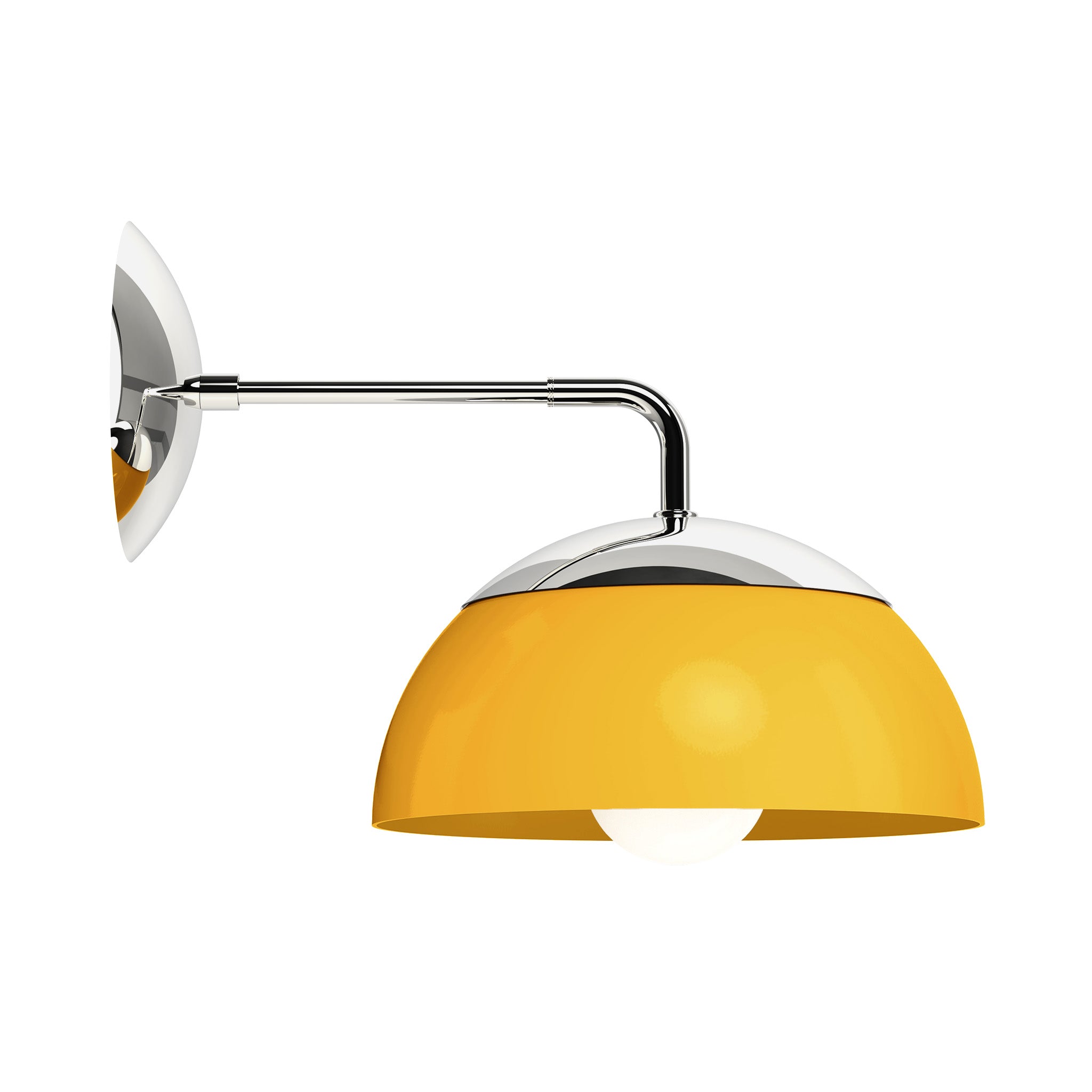 nickel and ochre yellow color cadbury sconce 10" dutton brown lighting