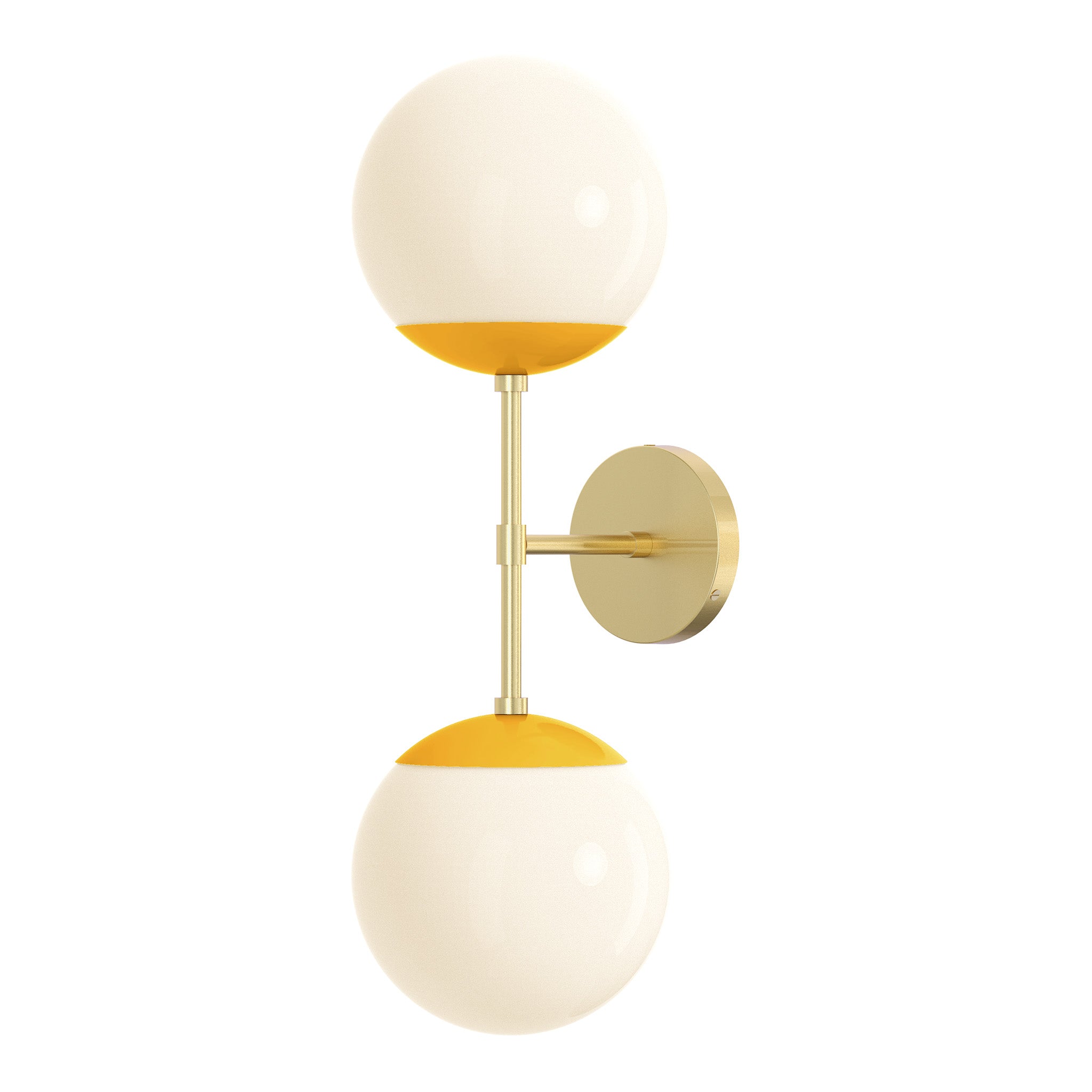 brass ochre color cap double sconce 8" dutton brown lighting