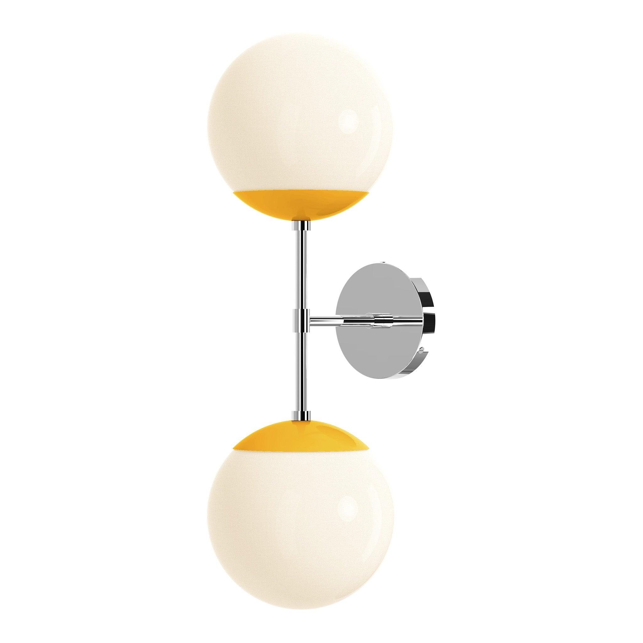 nickel ochre color cap double sconce 8" dutton brown lighting