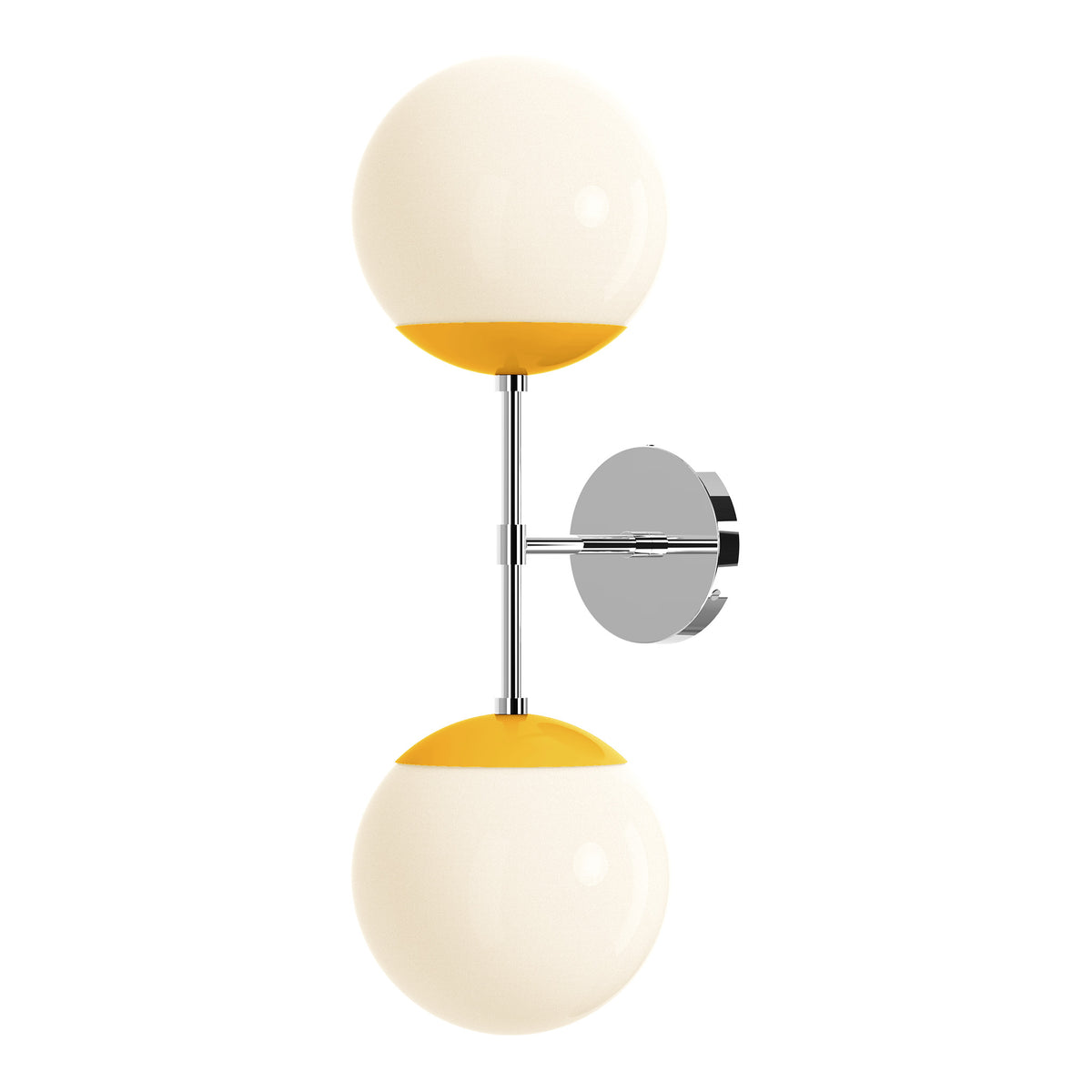 nickel ochre color cap double sconce 8" dutton brown lighting