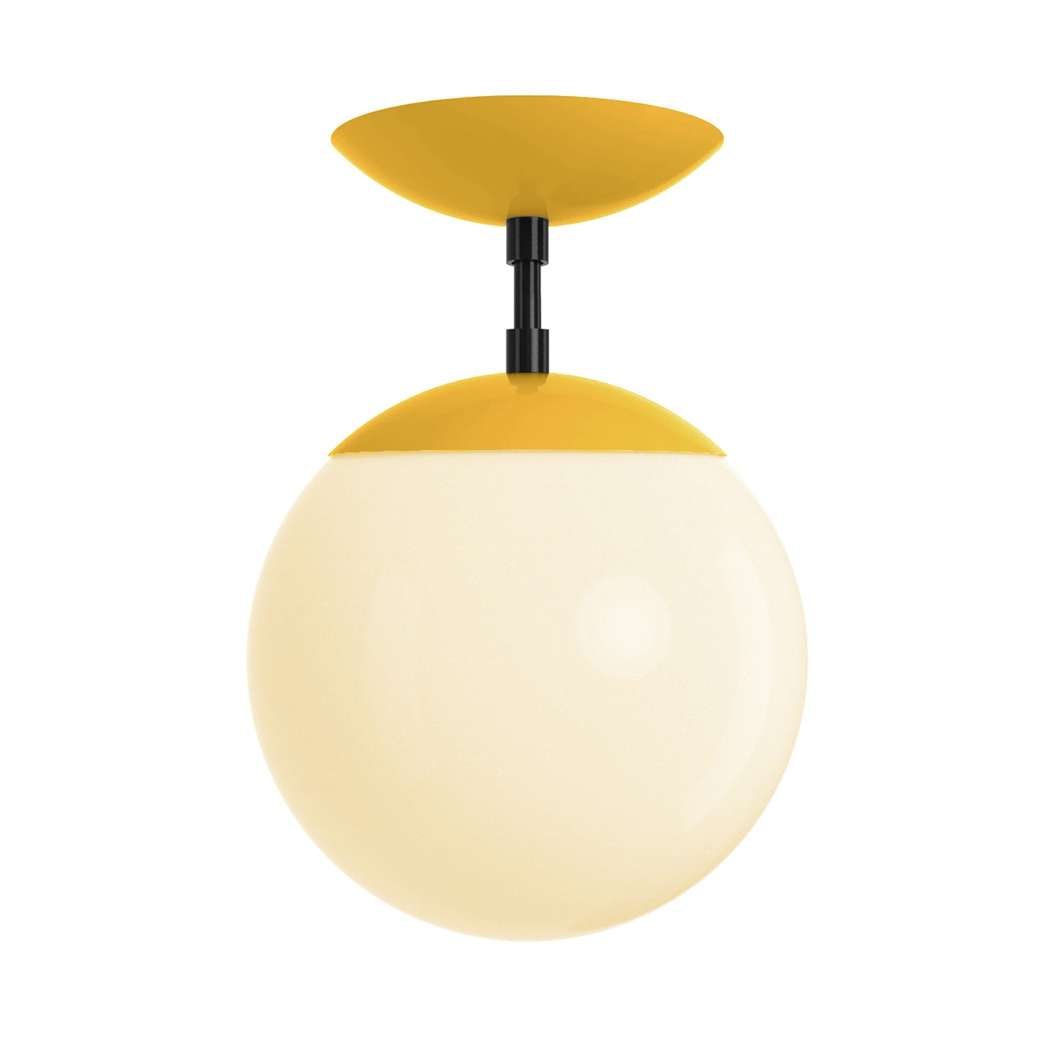Black and ochre cap globe flush mount 8" dutton brown lighting