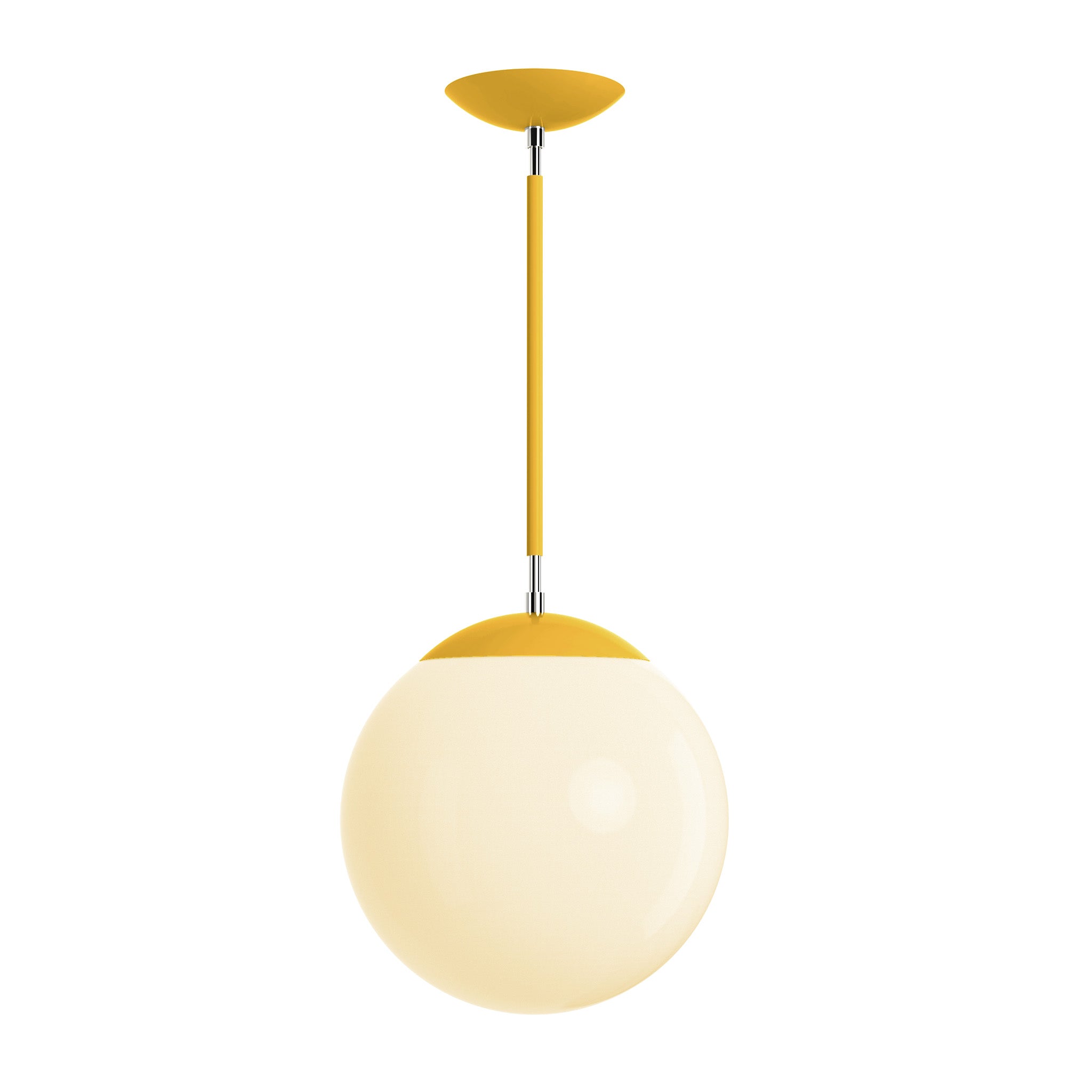 Polished nickel and ochre cap globe pendant 12" dutton brown lighting