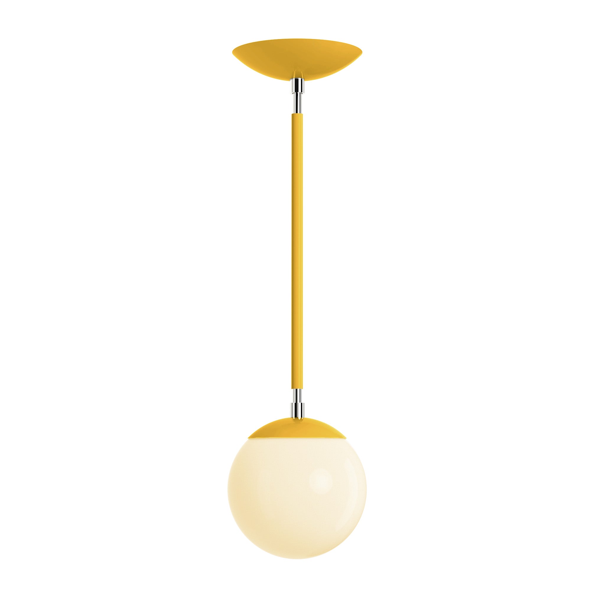 Polished Nickel and ochre cap globe pendant 6" Dutton Brown lighting