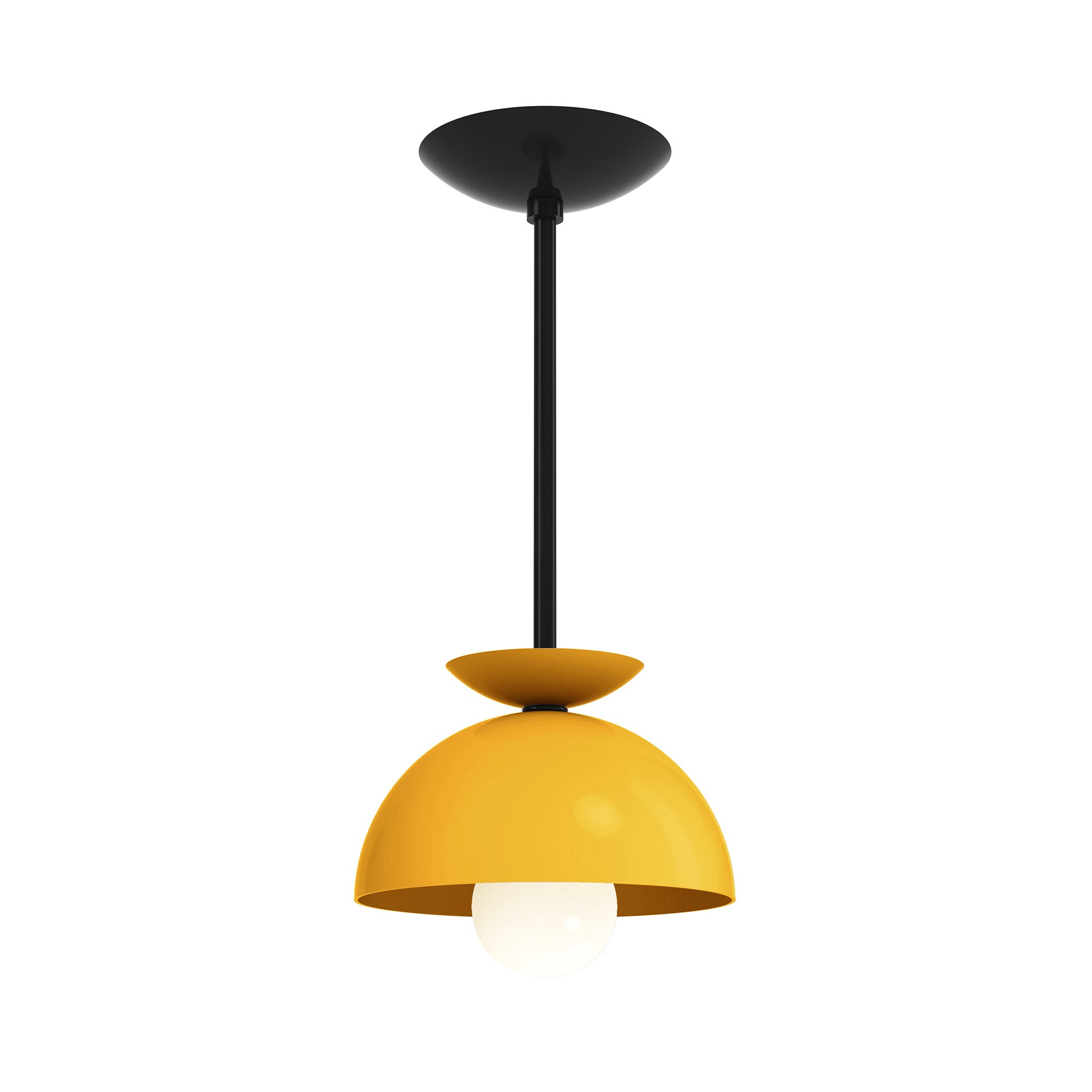 Black and ochre yellow color Echo pendant 8" Dutton Brown lighting
