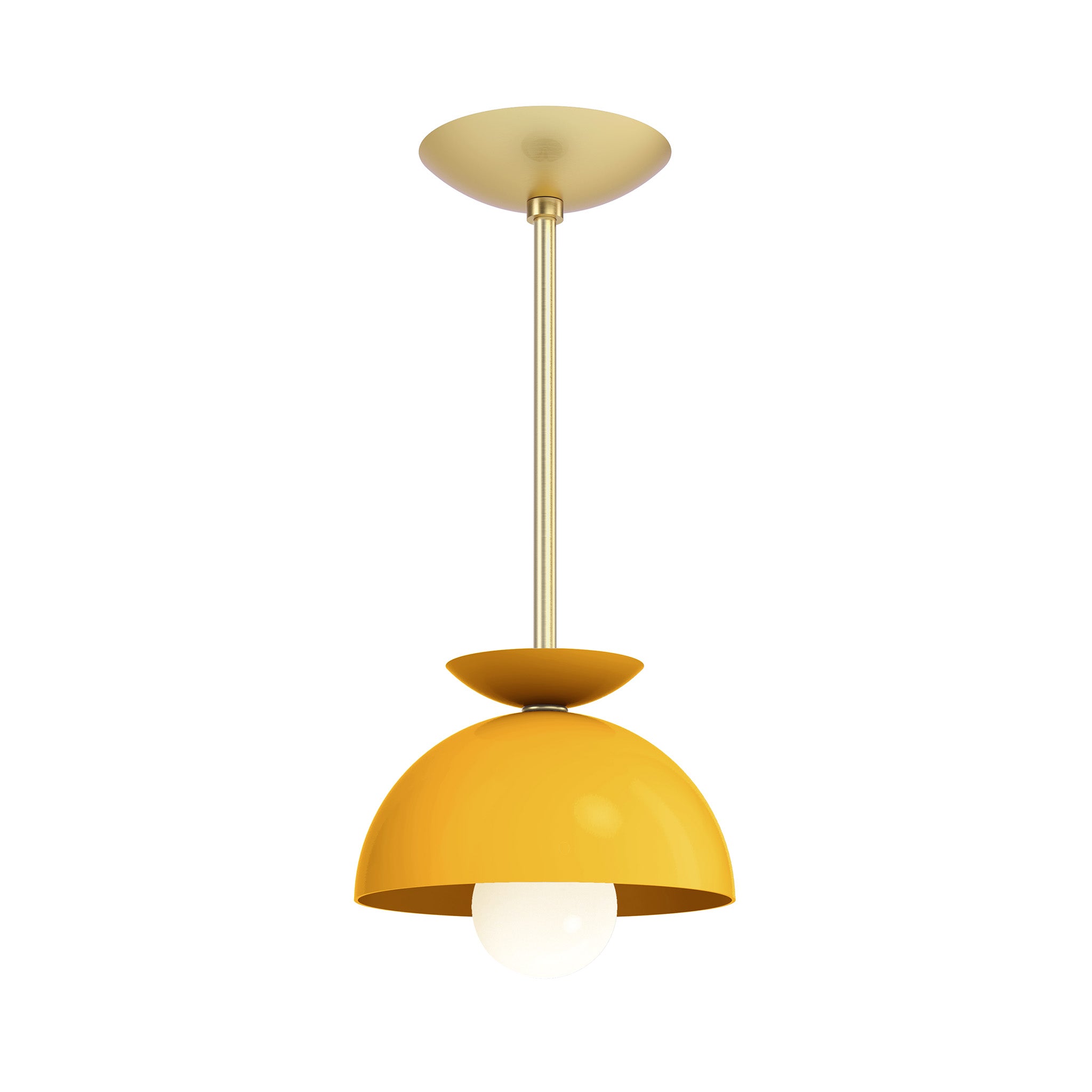 brass ochre color echo pendant 8" dutton brown lighting