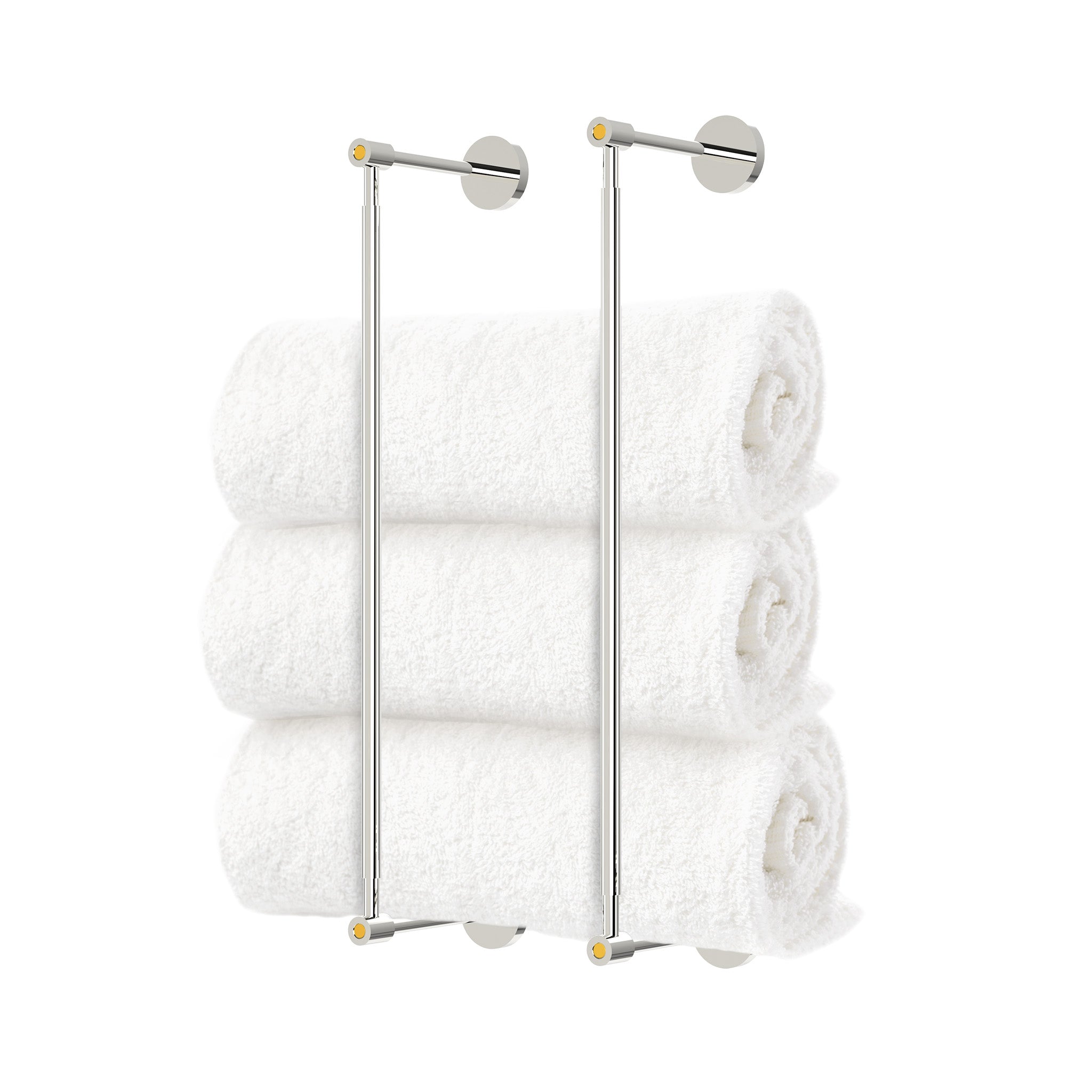 Nickel and ochre head towel rack 18 inch dutton brown hardware