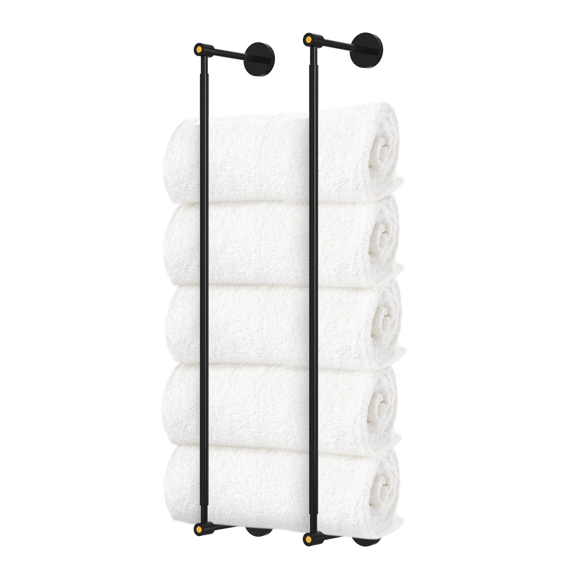 Black and ochre head towel rack 24 inch dutton brown hardware