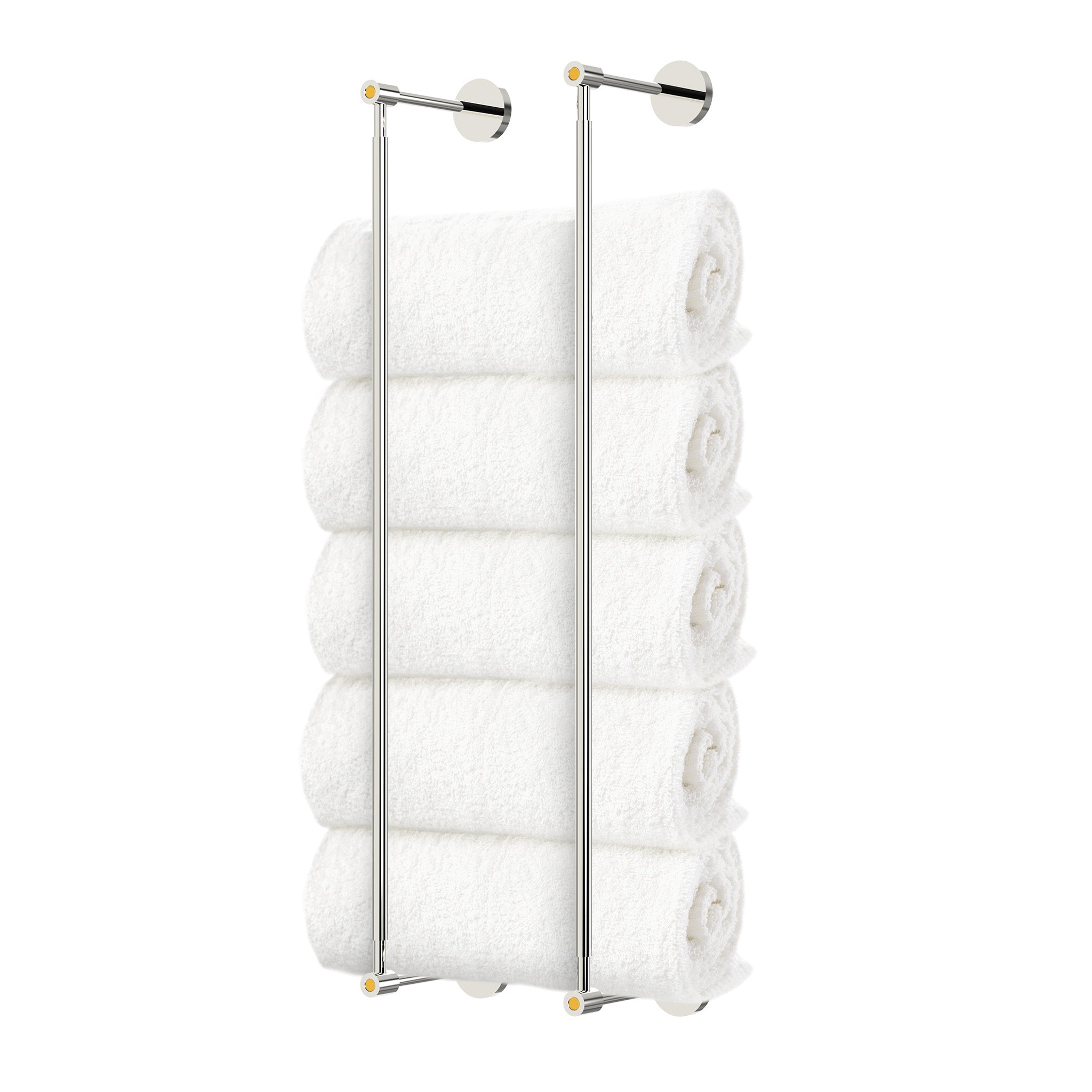 Nickel and ochre head towel rack 24 inch dutton brown hardware