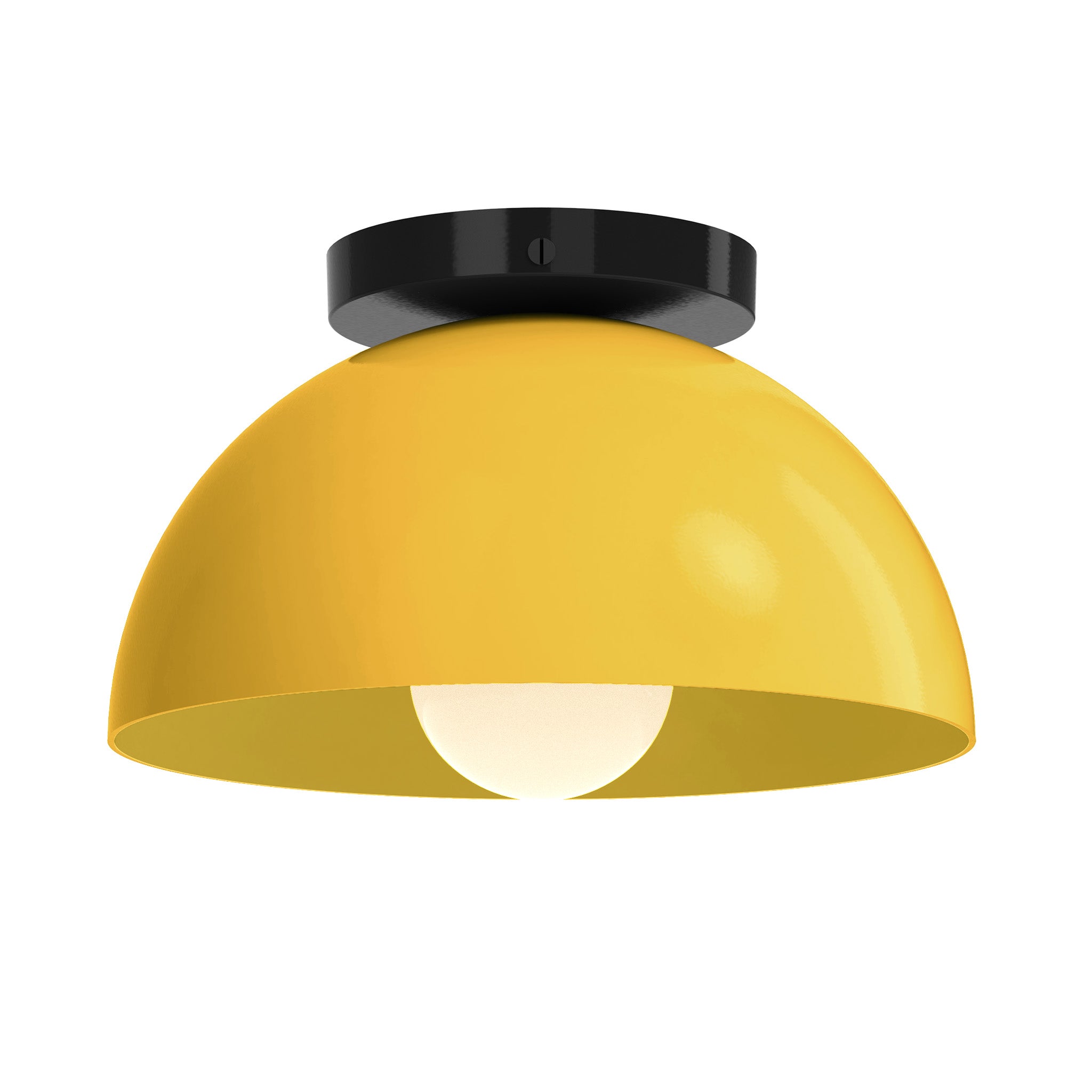 Black and ochre color Hemi flush mount 10" Dutton Brown lighting