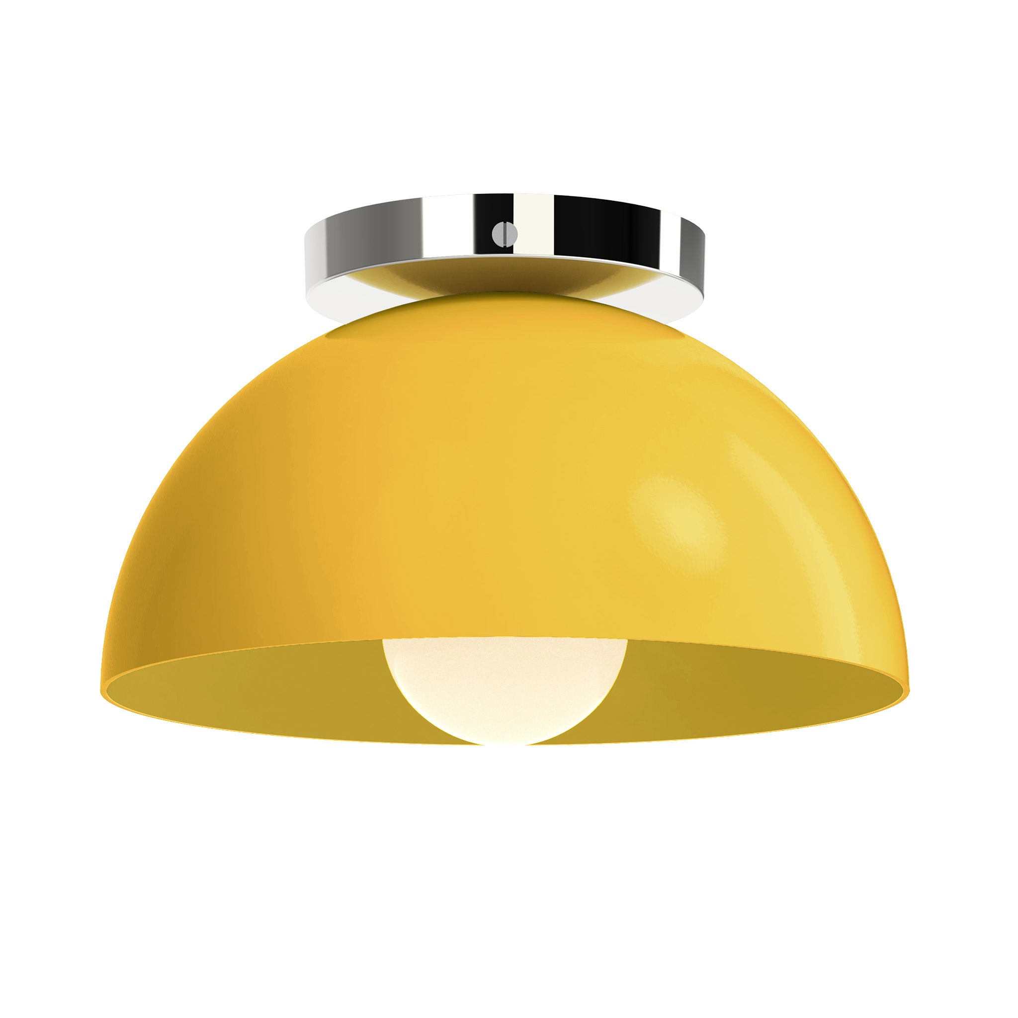 Nickel and ochre color Hemi flush mount 10" Dutton Brown lighting
