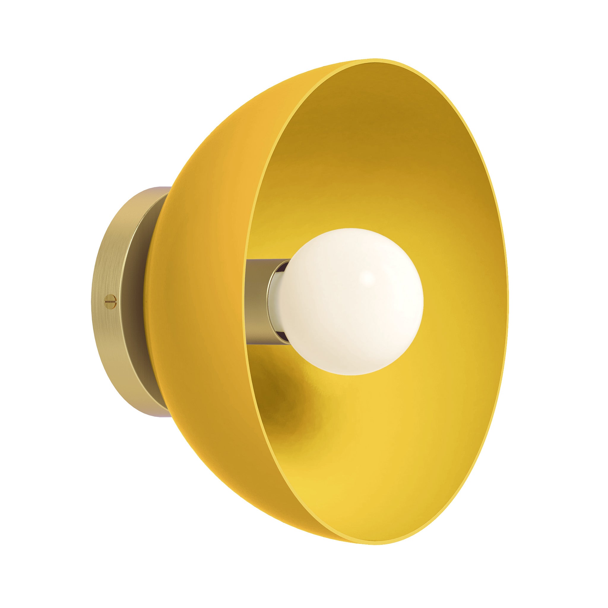 Brass and ochre color hemi dome sconce 10" Dutton Brown lighting
