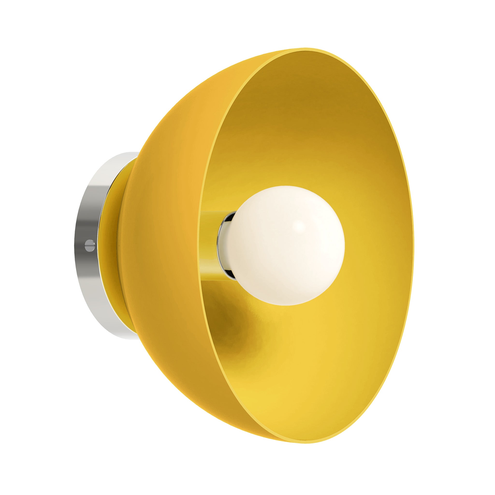 Nickel and ochre color hemi dome sconce 10" Dutton Brown lighting