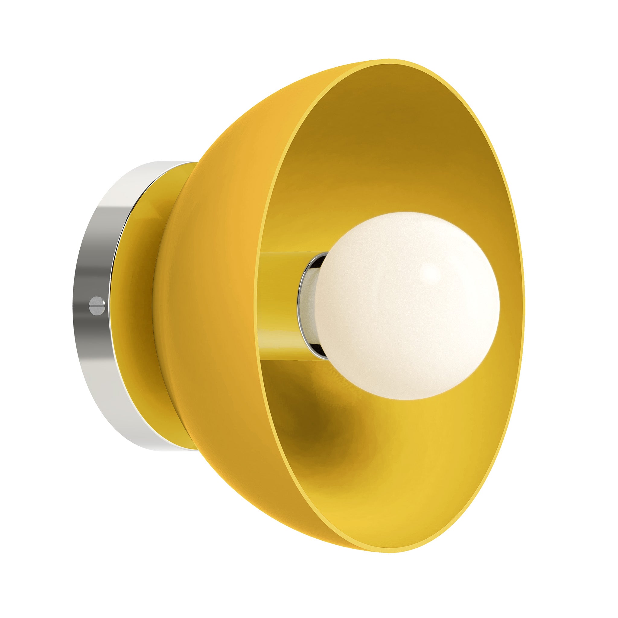 Nickel and ochre color Hemi sconce 8" Dutton Brown lighting