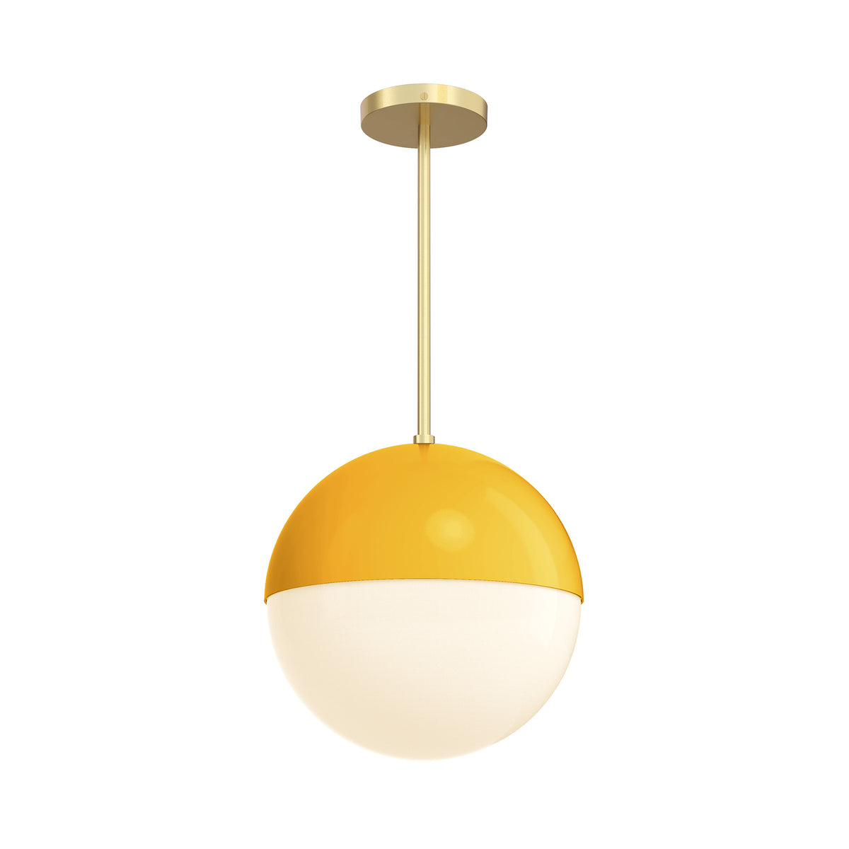 brass ochre color lure pendant 12" dutton brown lighting