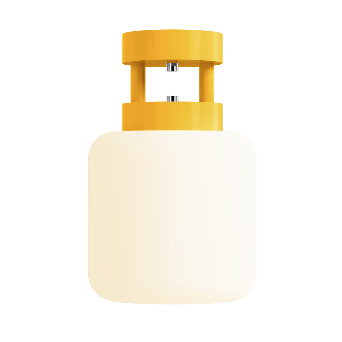 nickel and ochre maxo color flush mount 8" dutton brown lighting