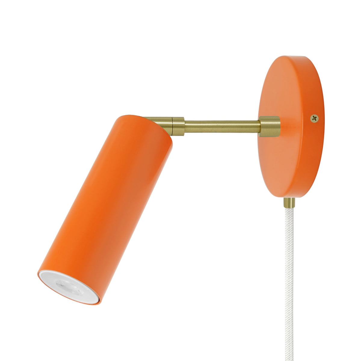 Brass and orange color Reader plug-in sconce 3" arm Dutton Brown lighting